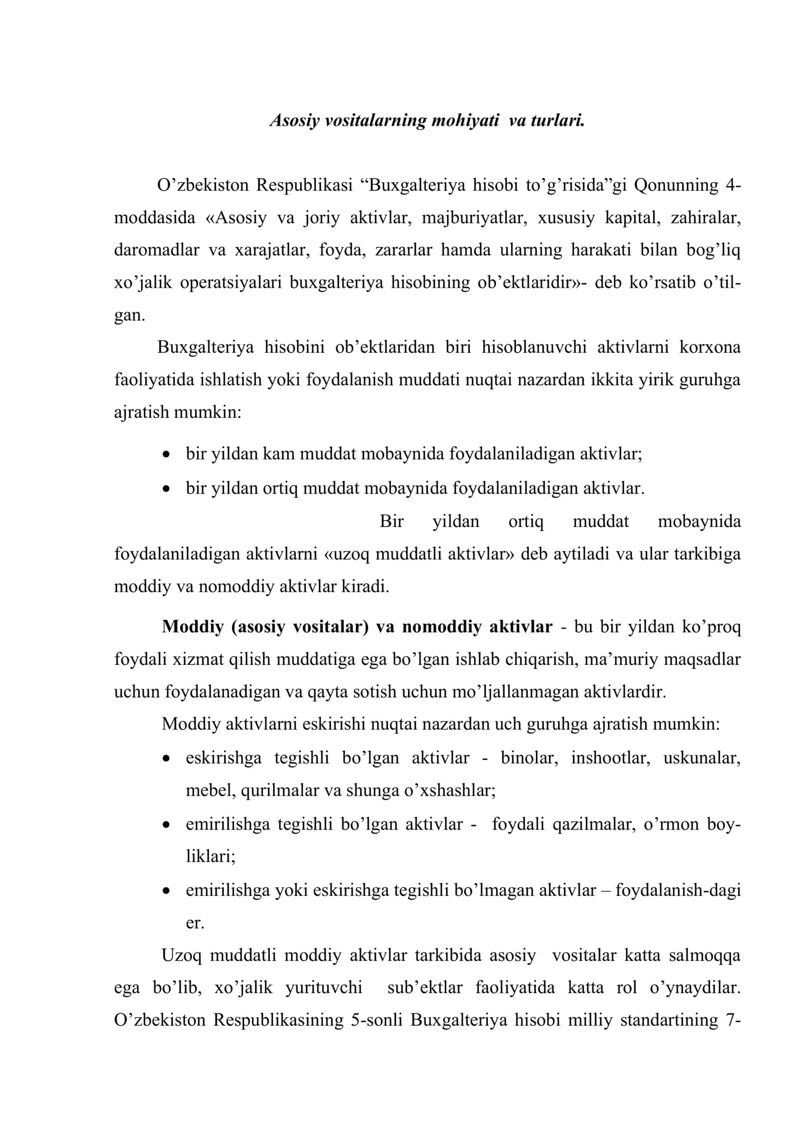Asosiy vositalar hisobi 2