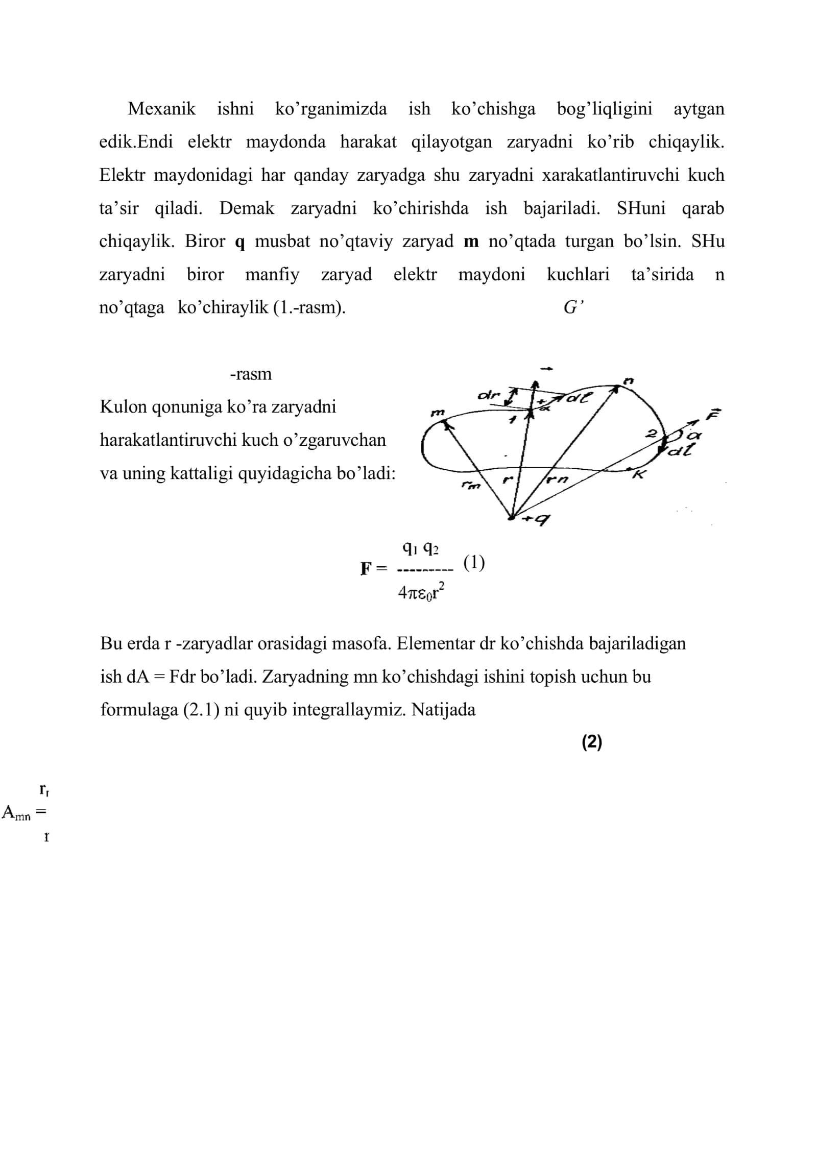 Elеktr mаydоnidа zаryadni o’chirishdа bаjаrilgаn ish 2
