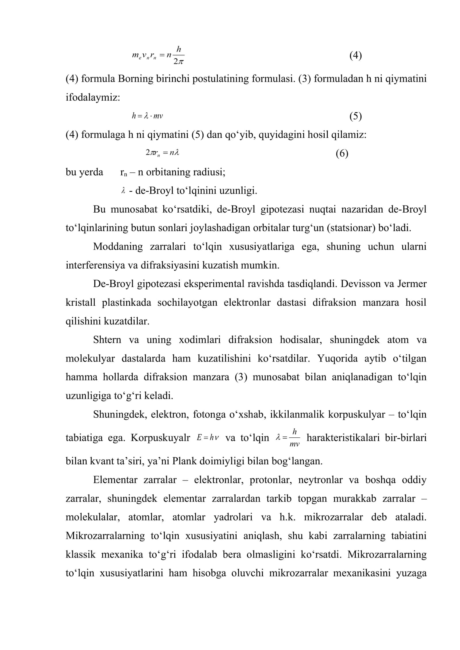 Mikrozarrachalarning to‘lqin xususiyatlari 2
