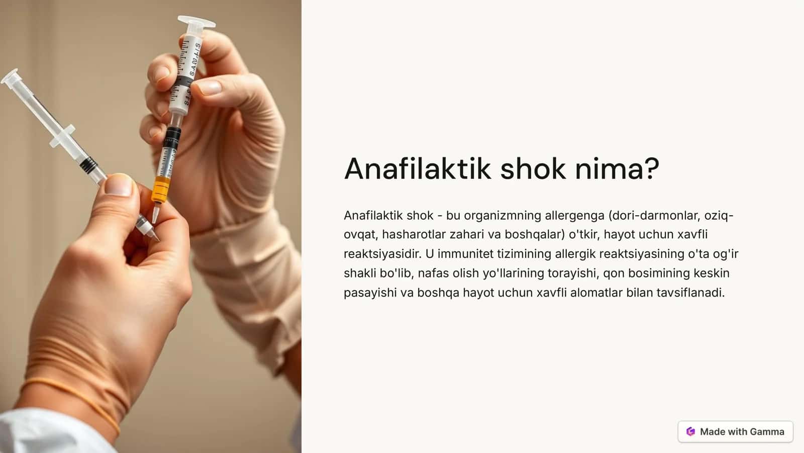 Anafilaktik shok: klinikasi va birinchi yordam 2