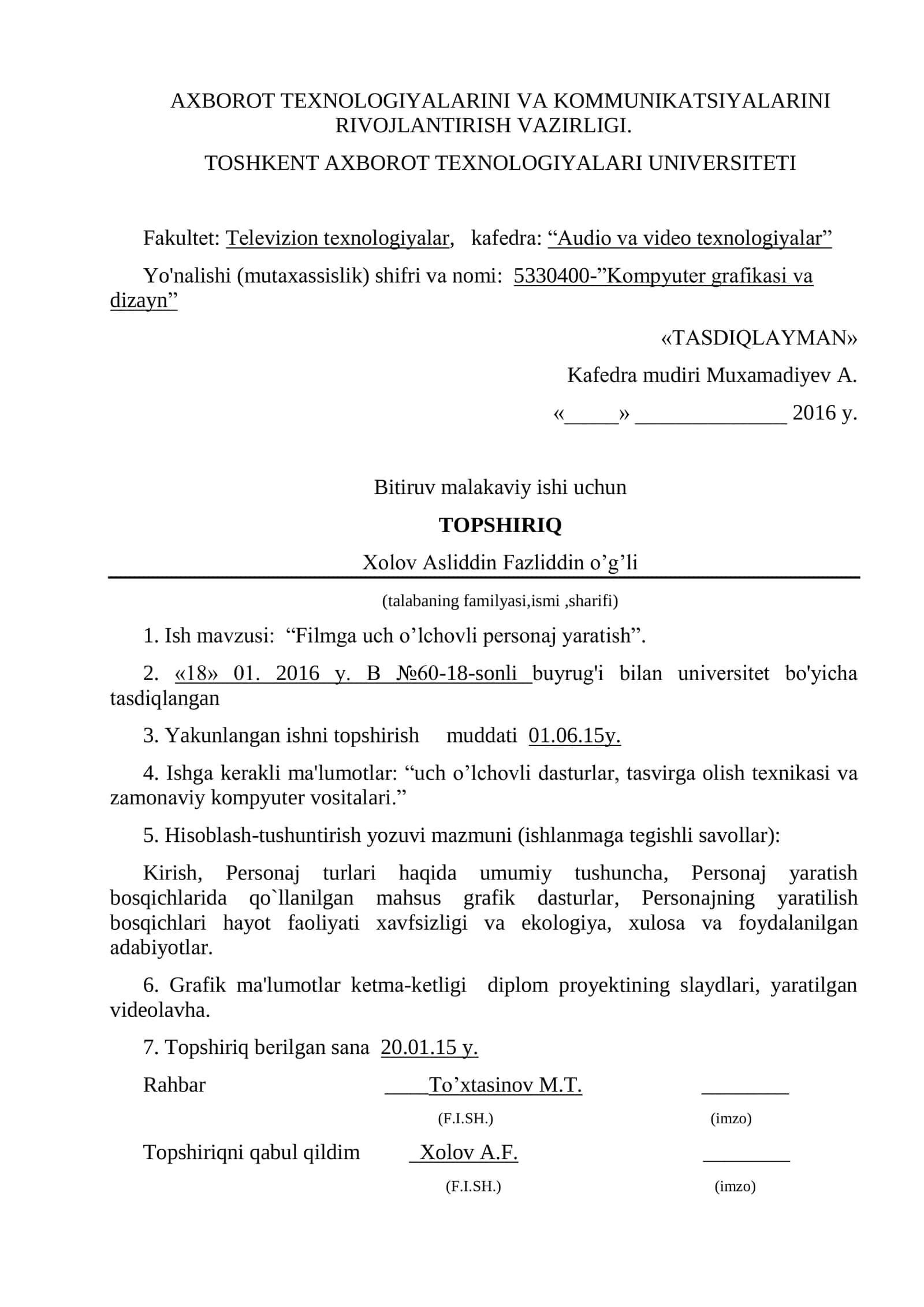 Filmga uch o’lchovli personaj yaratish 2
