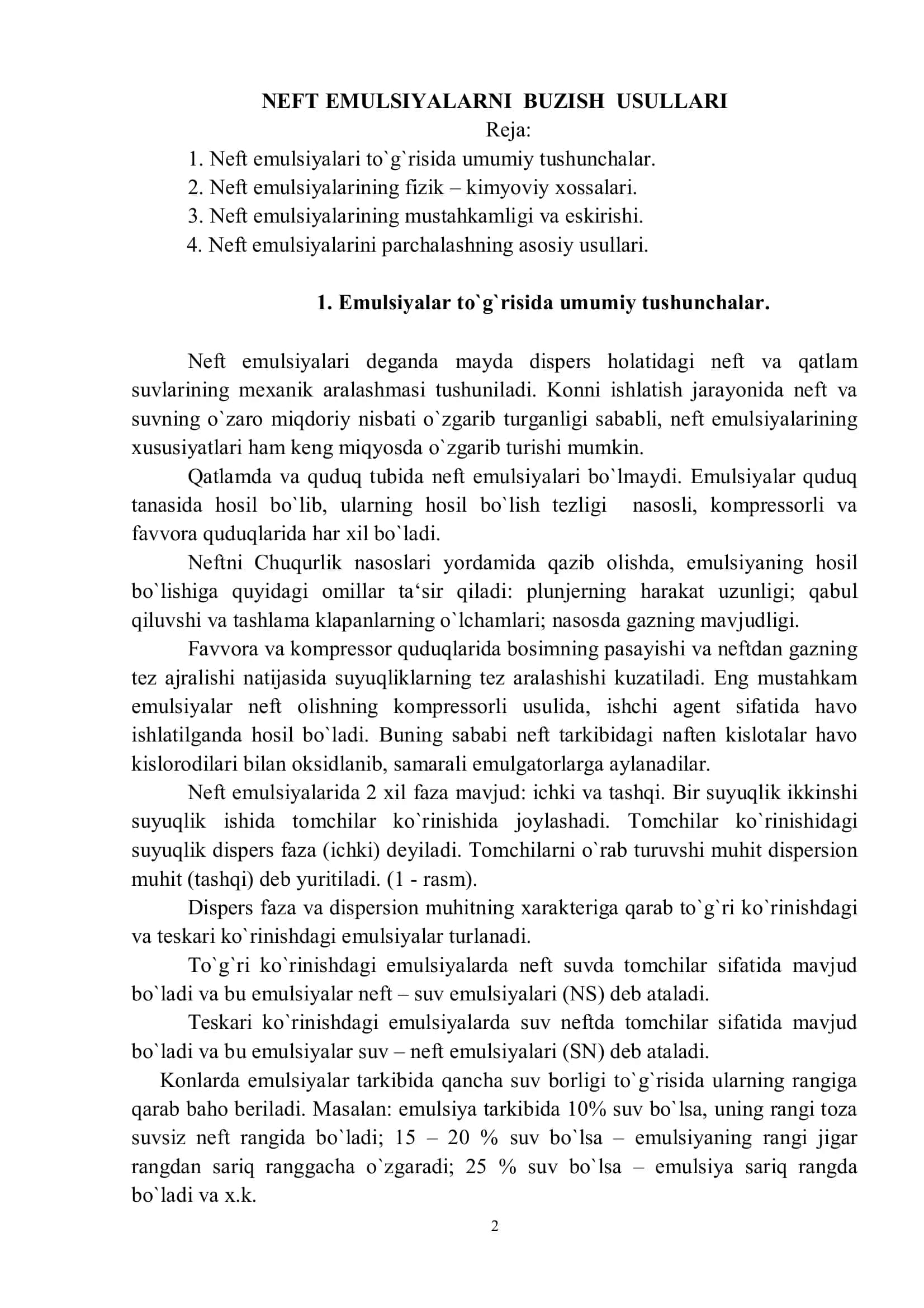 NEFT EMULSIYALАRNI BUZISH USULLАRI 2