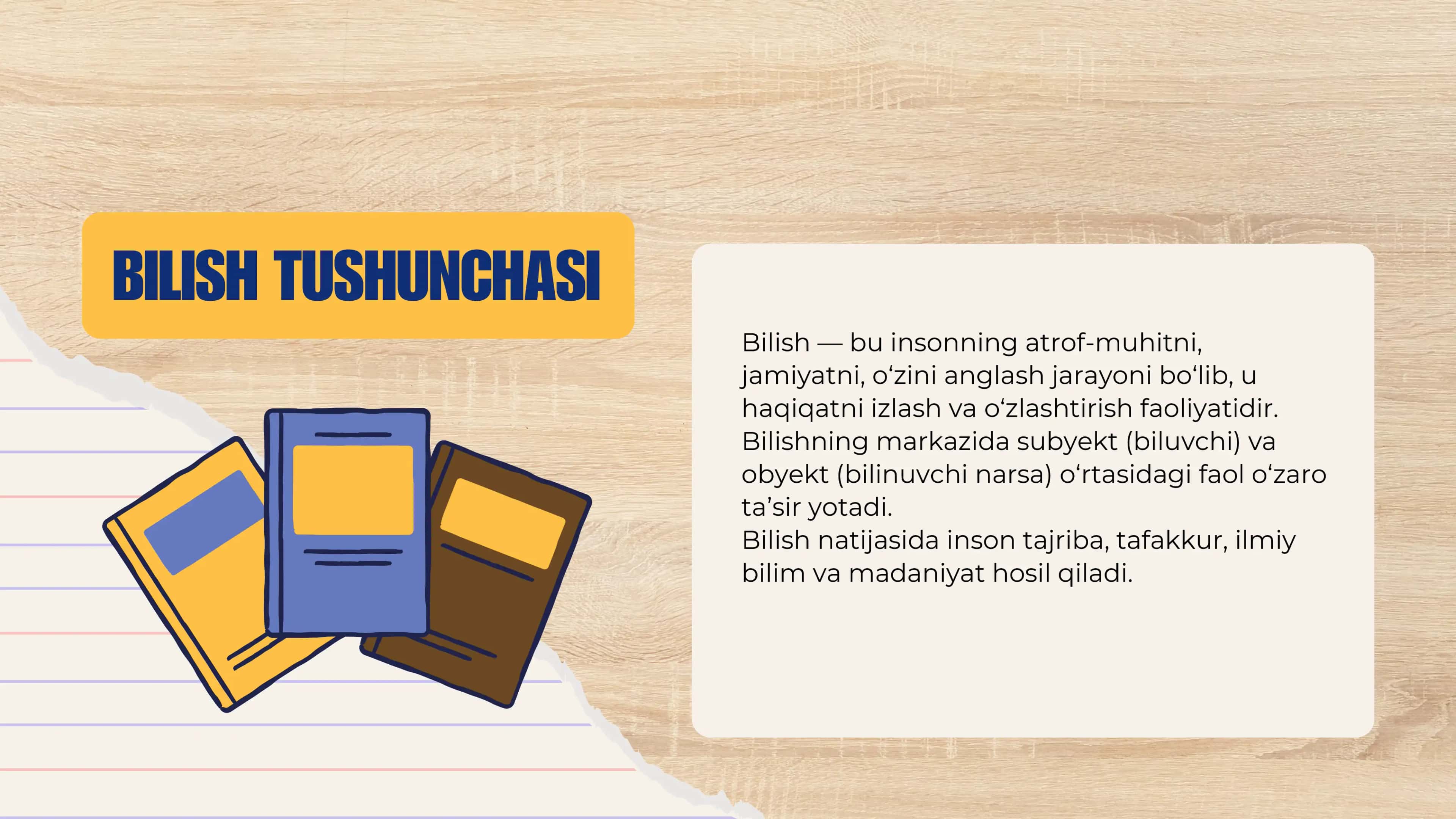 BILISHNING ASOSIY TURLARI 2