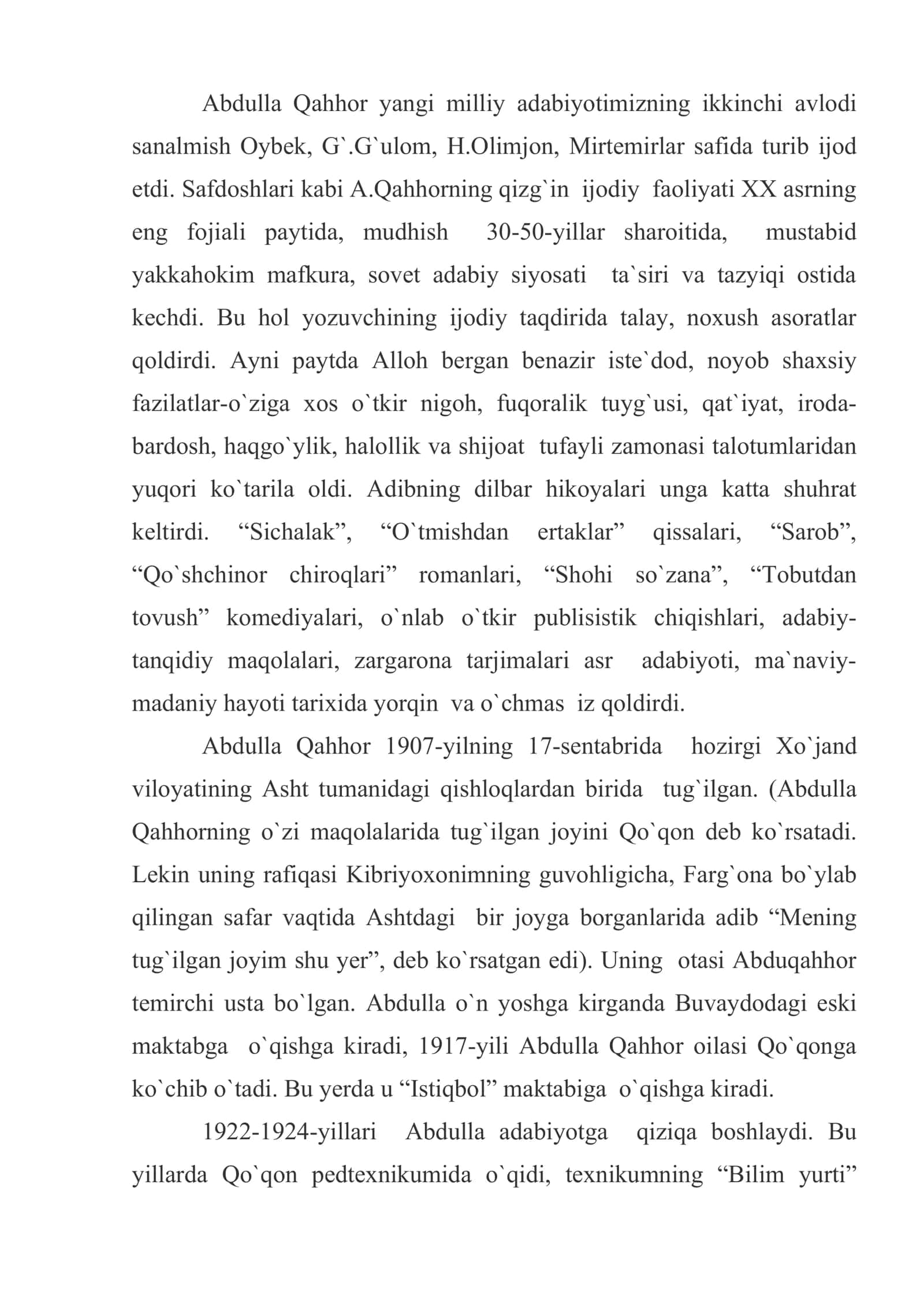 Abdulla Qahhor 2