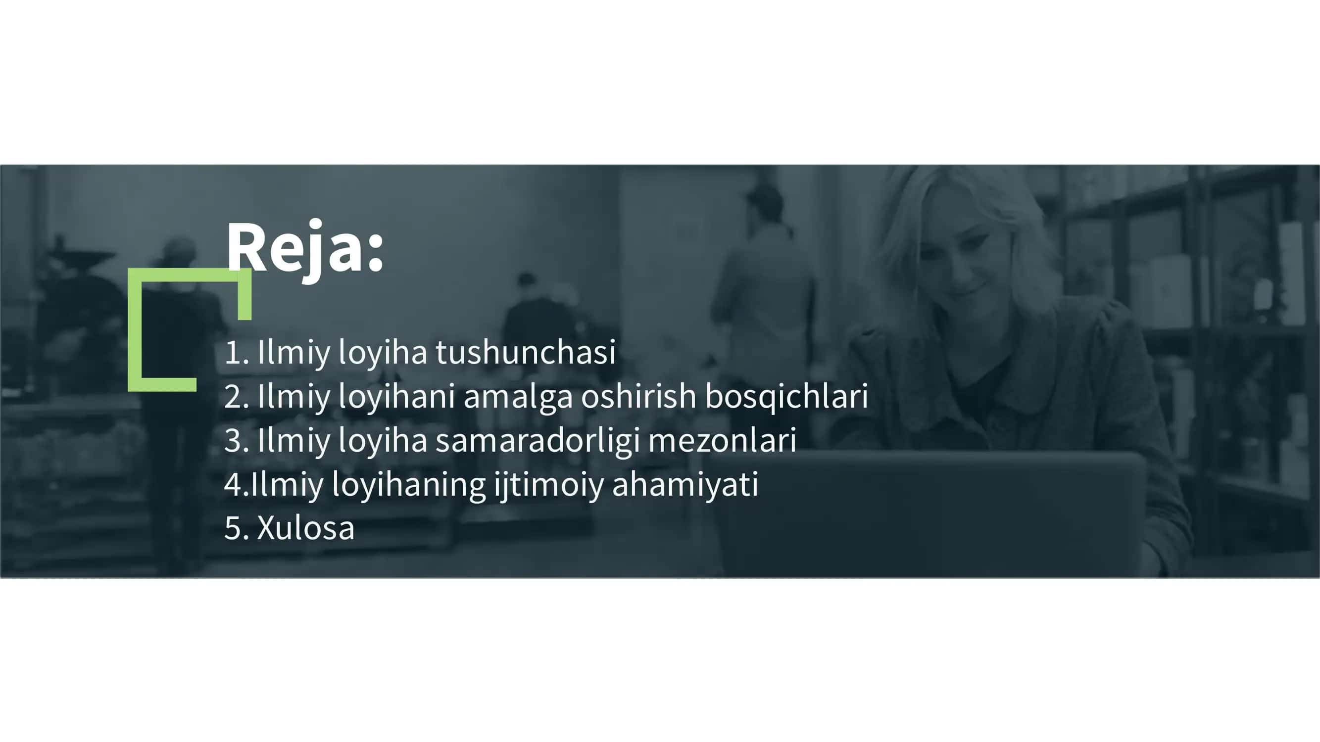 Ilmiy loyihani amalga oshirish bosqichlari 2