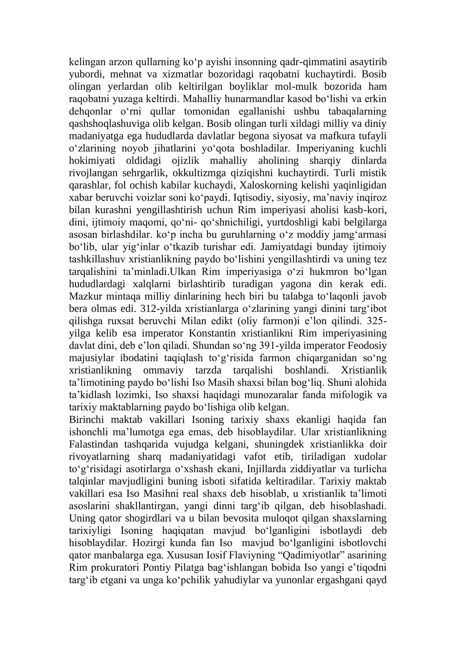 Xristian dini tarixi va asosiy g‘oyalari 2