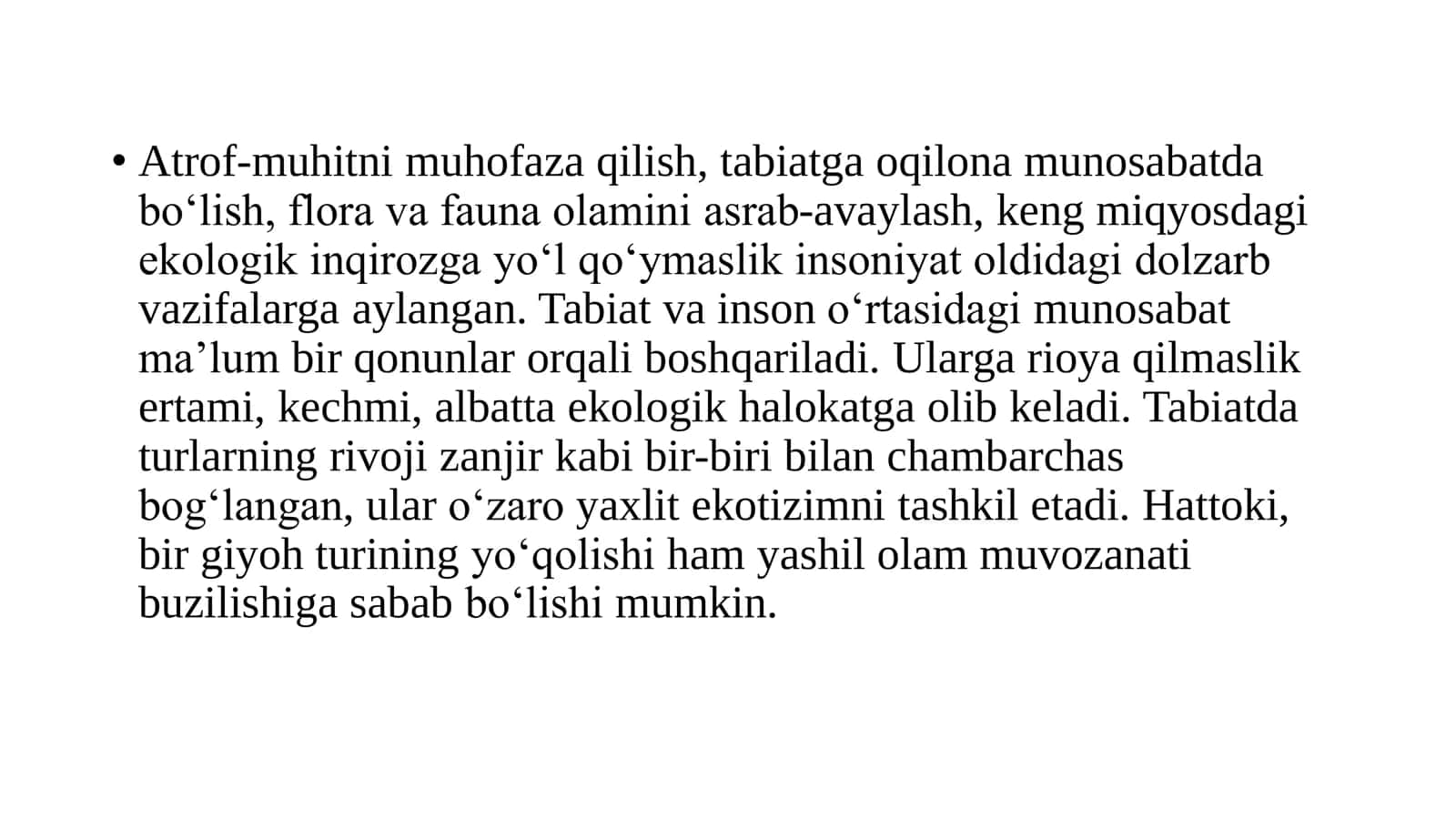 Atrof muhit muhofaza 2