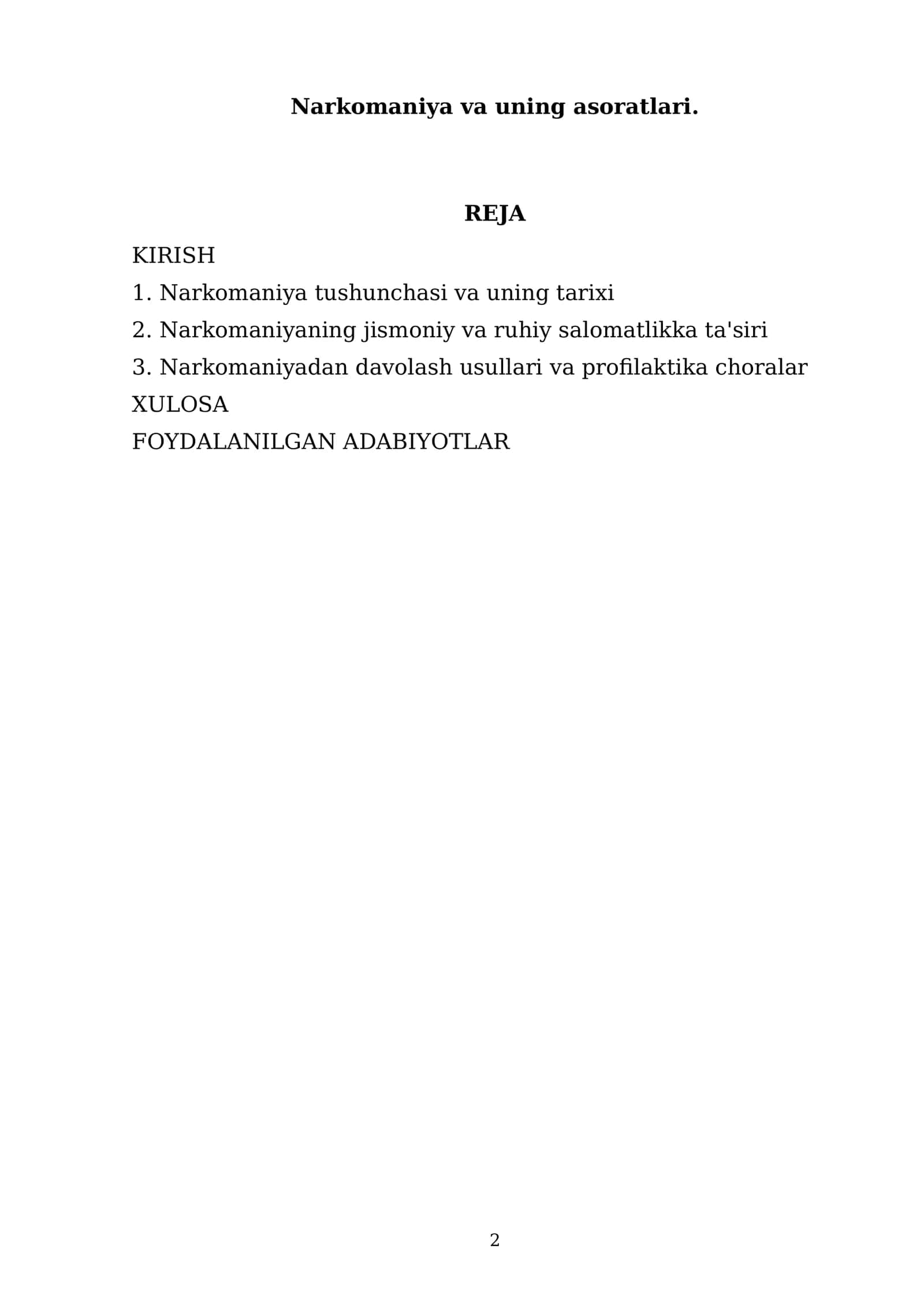 Narkomaniya va uning asoratlari 2