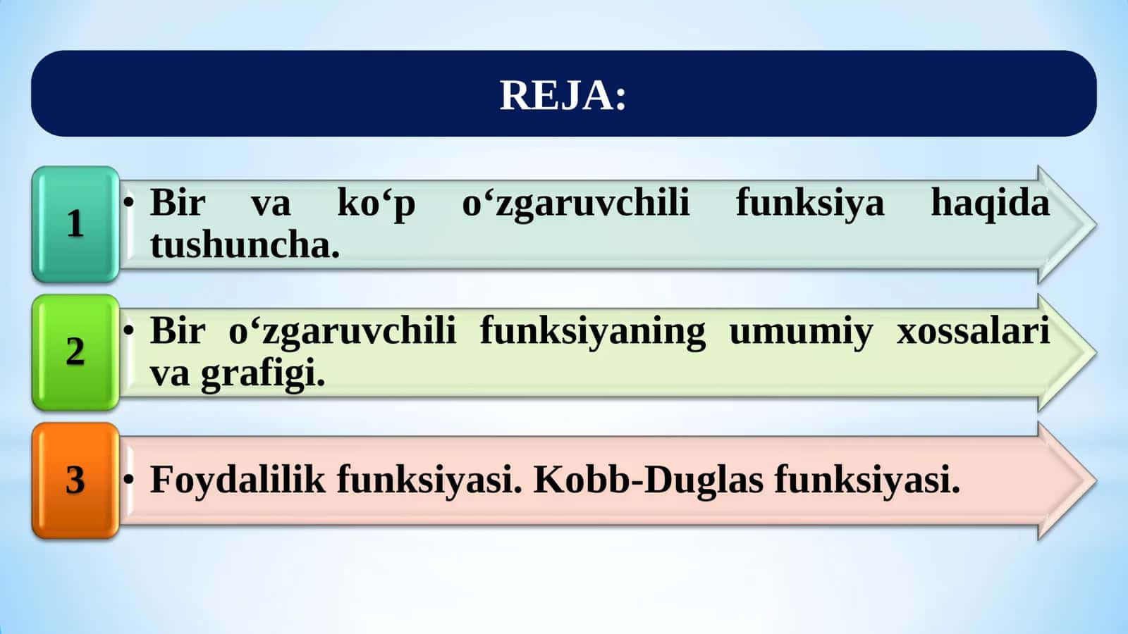 Amaliy matematika 2: Bir va ko'p o'zgaruvchili funksiyalar. Kobb-Duglas funksiyasi 2