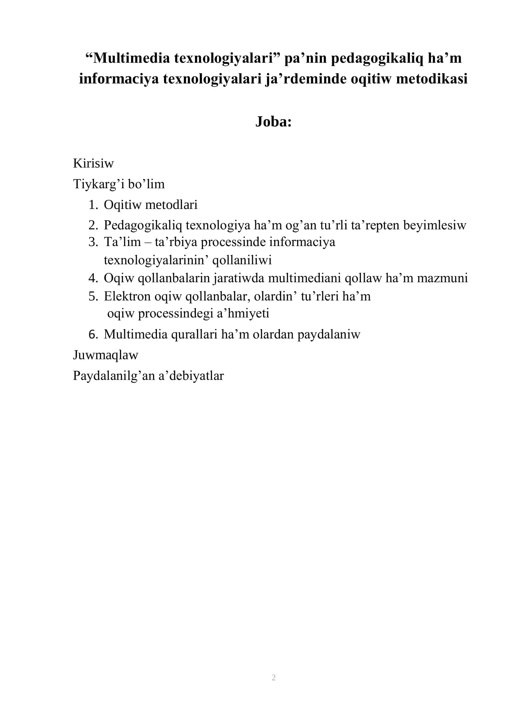 Multimedia texnologiyalari 2