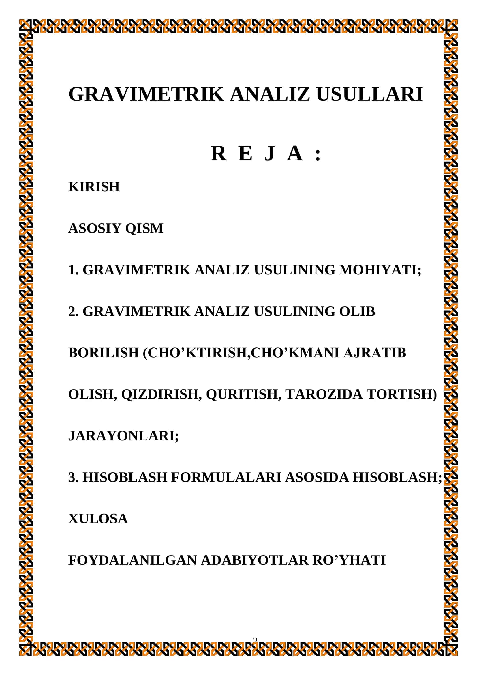 GRAVIMETRIK ANALIZ USULLARI 2