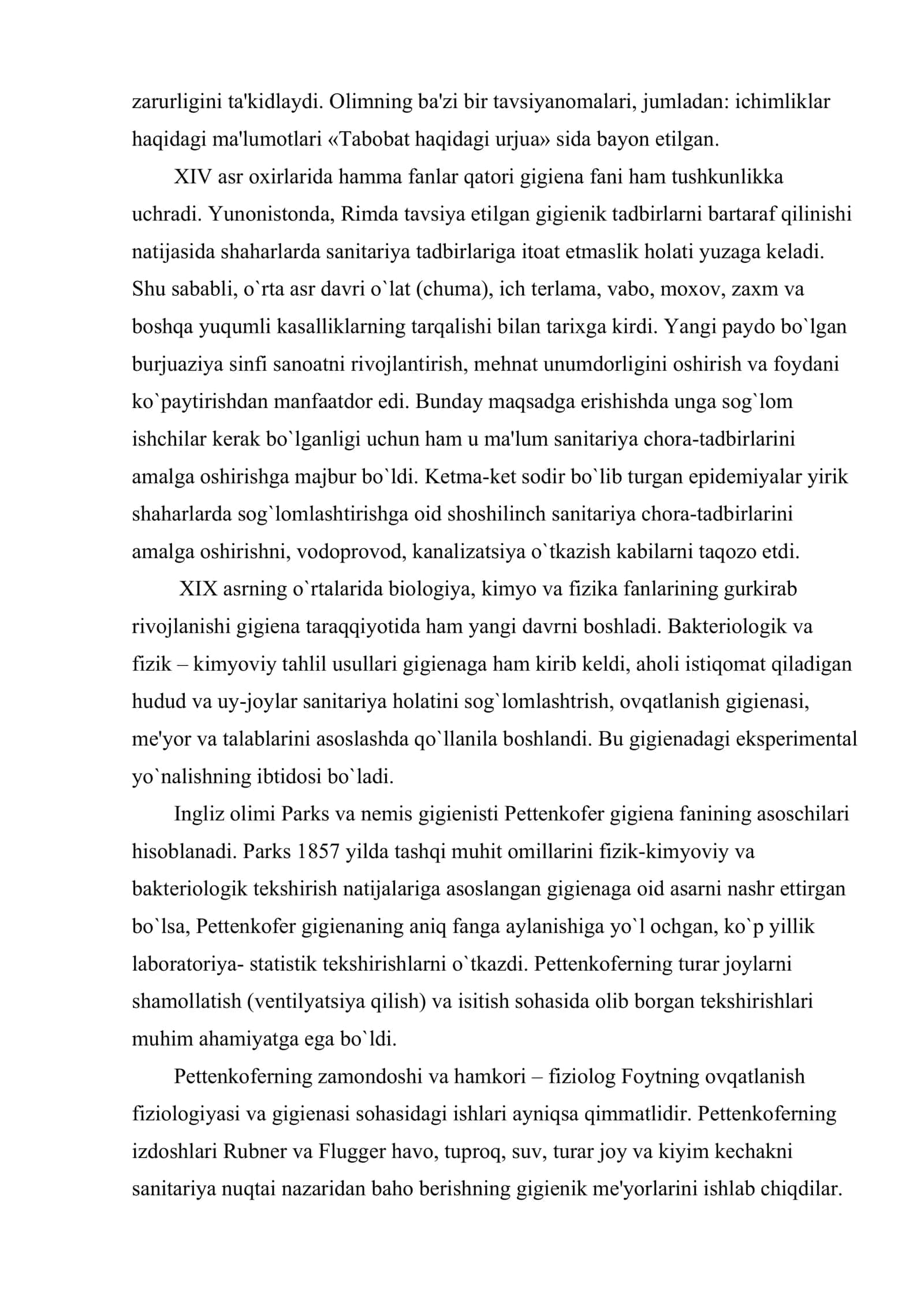 Gigiеna fanining rivojlanish tarixi 2
