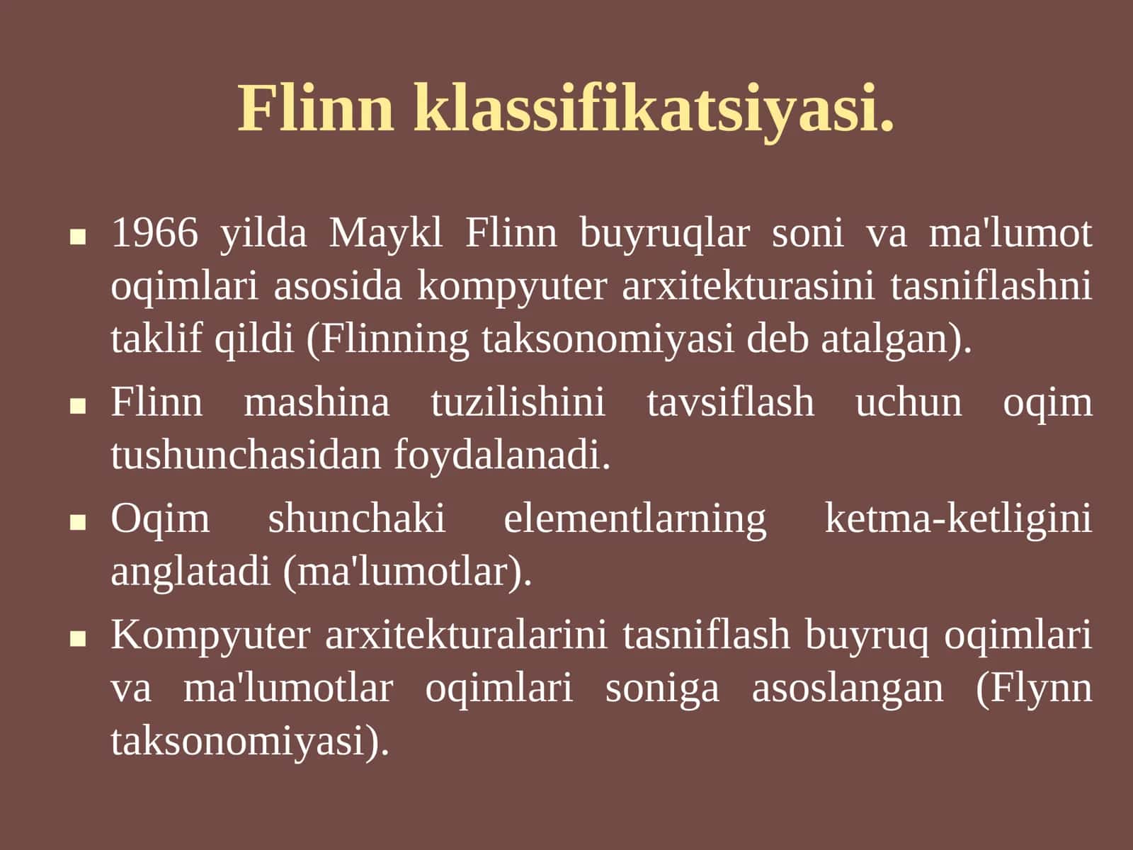 Flinn klassifikatsiyasi 2