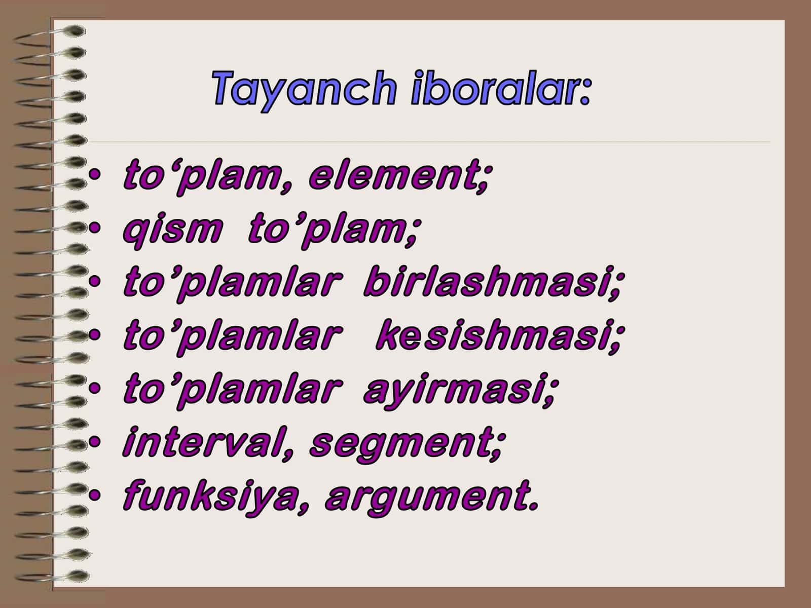 To’plamlar nazariyasida 2