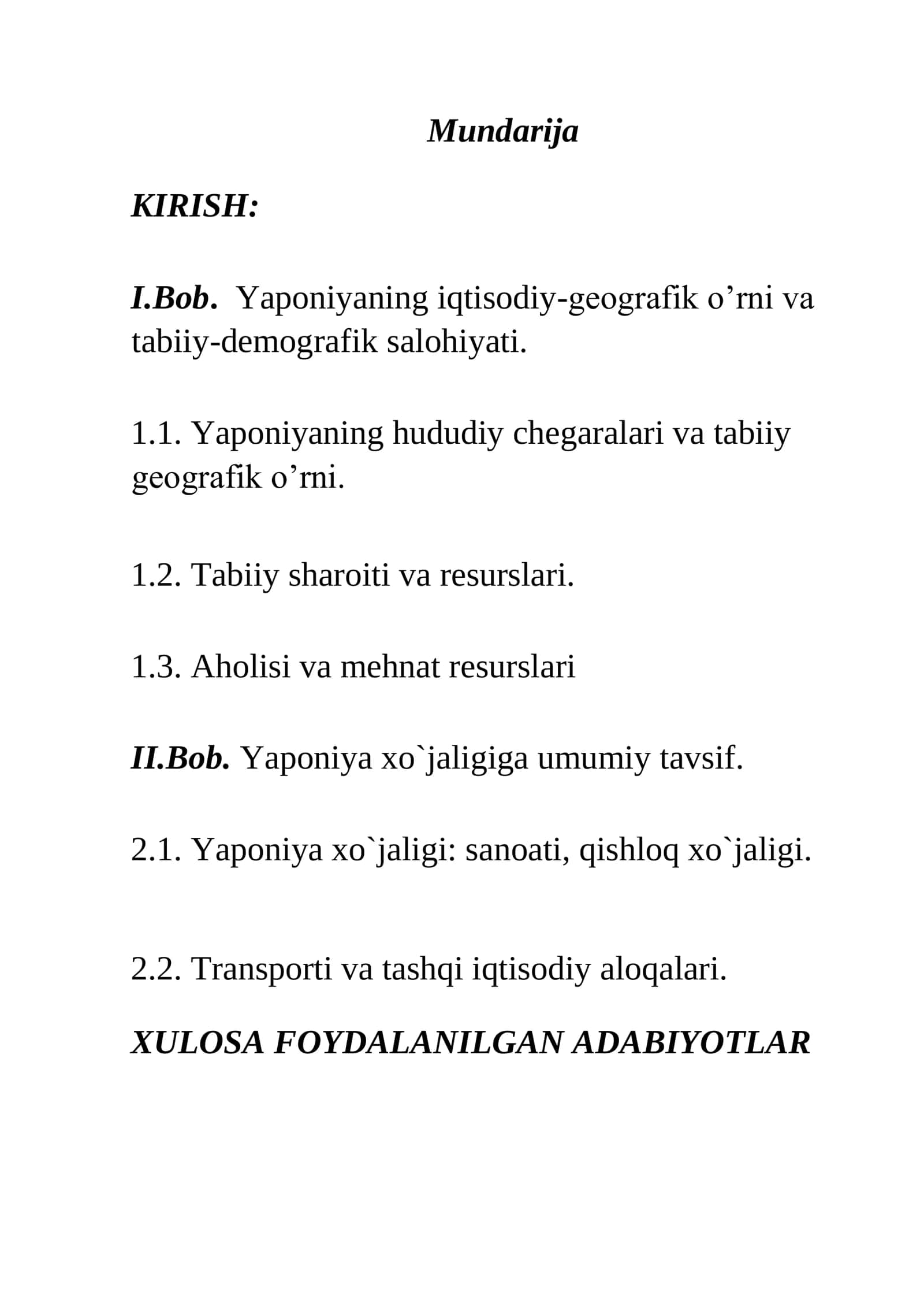 Yaponiya iqtisodiy ijtimoiy geografik tavsifi 2