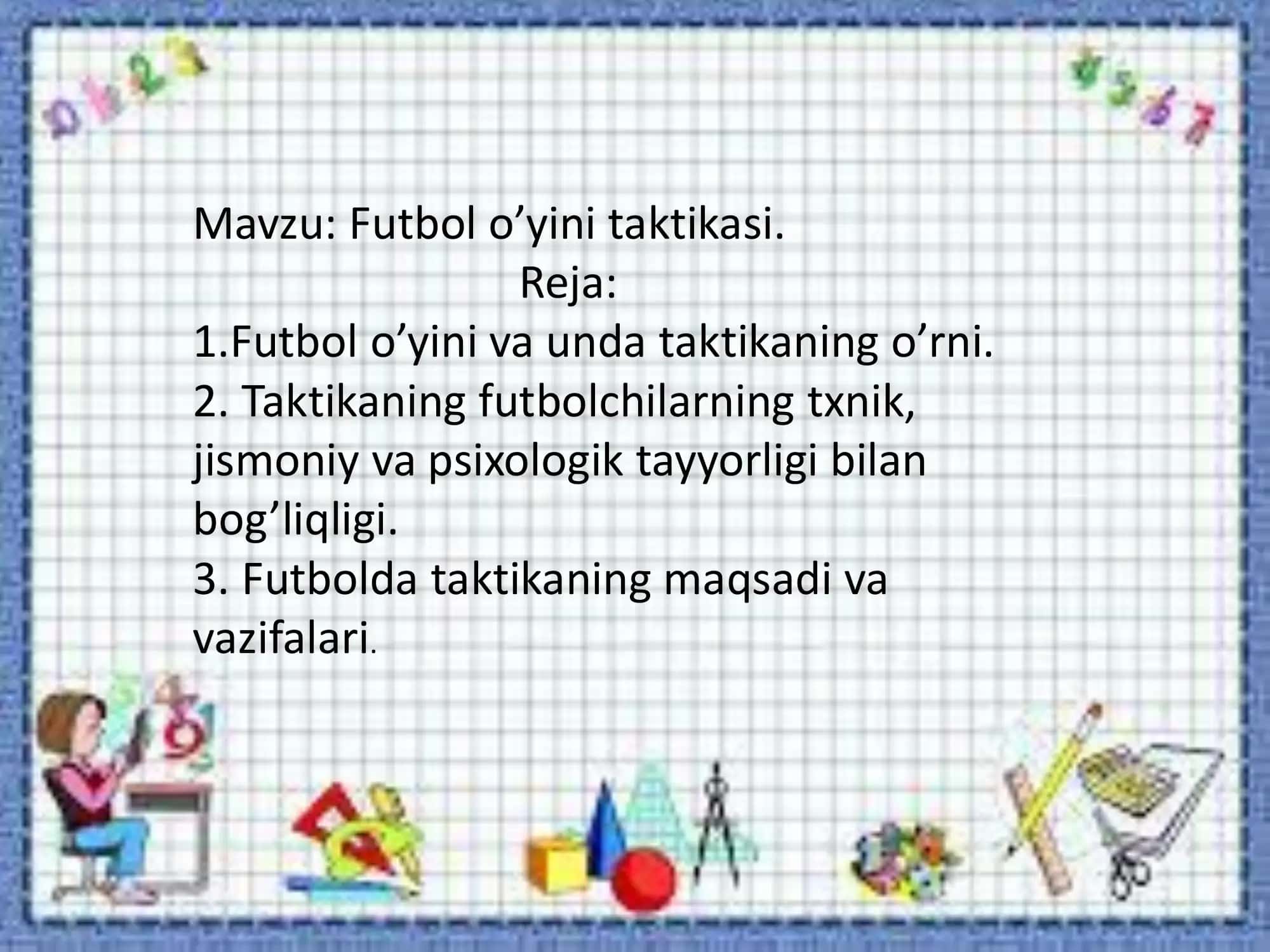 Futbol o’yini taktikasi 2