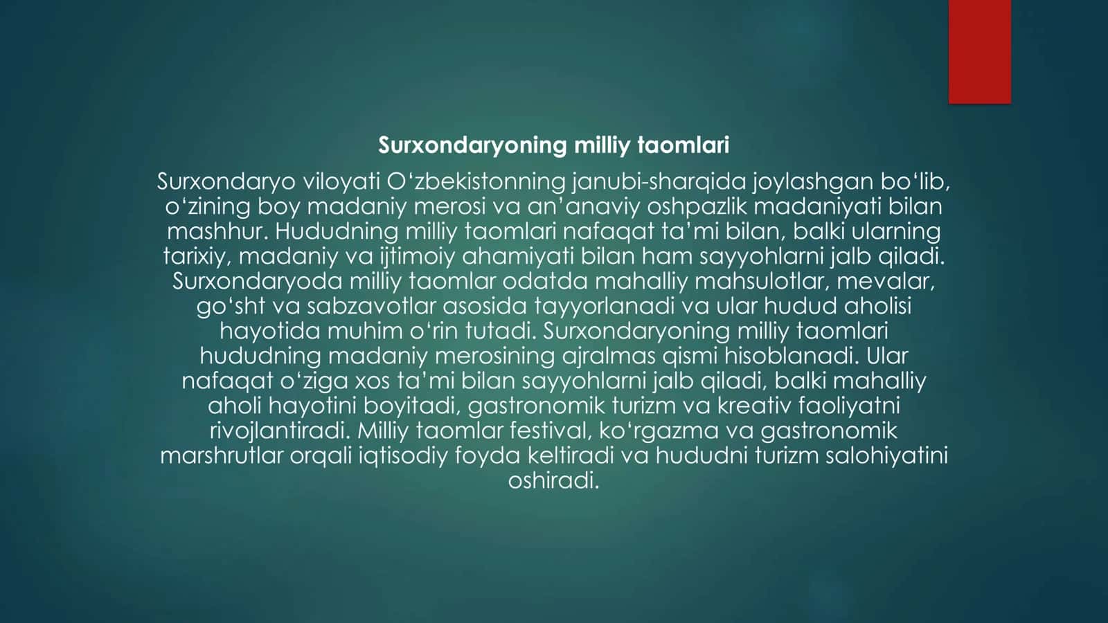 Surxondaryo viloyati milliy taomlari 2