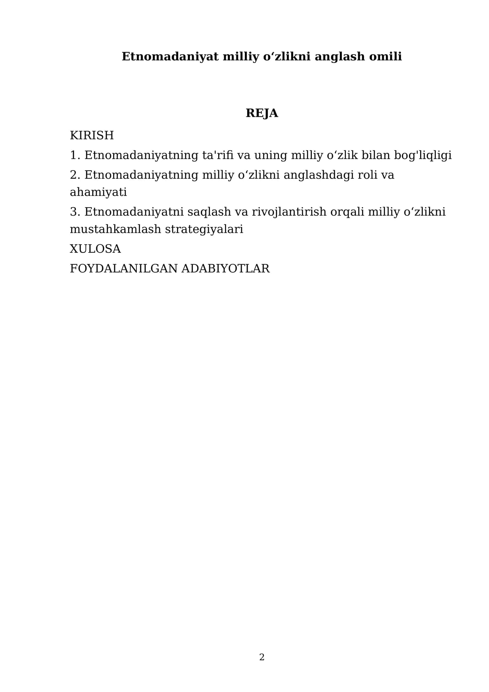 Etnomadaniyat Milliy Oʻzlikni Anglash Omili 2