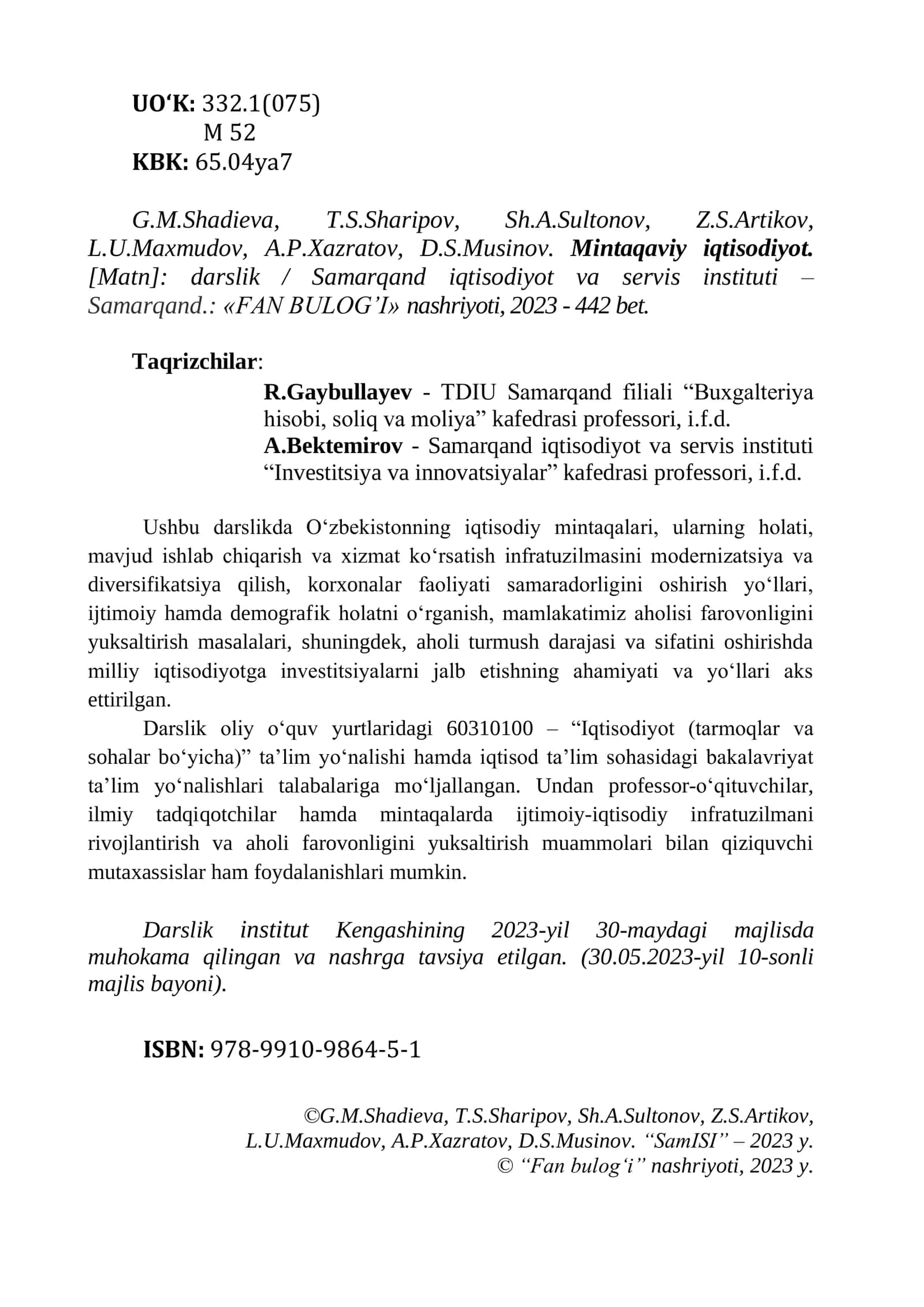 MINTAQAVIY IQTISODIYOT 2