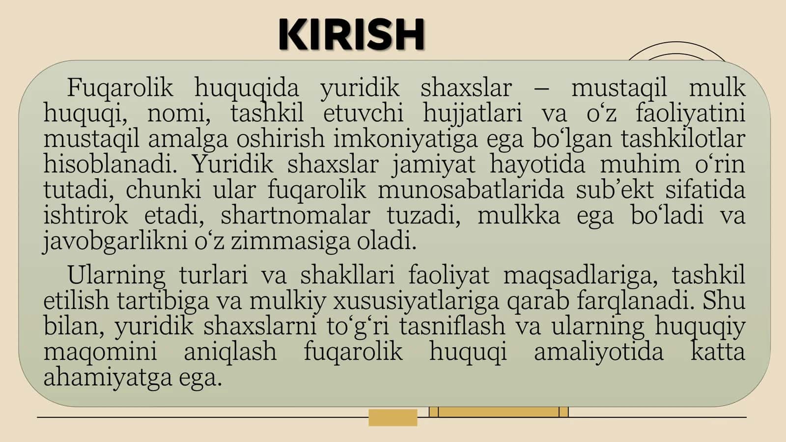 YURIDIK SHAXSLARNING TURLARI 2