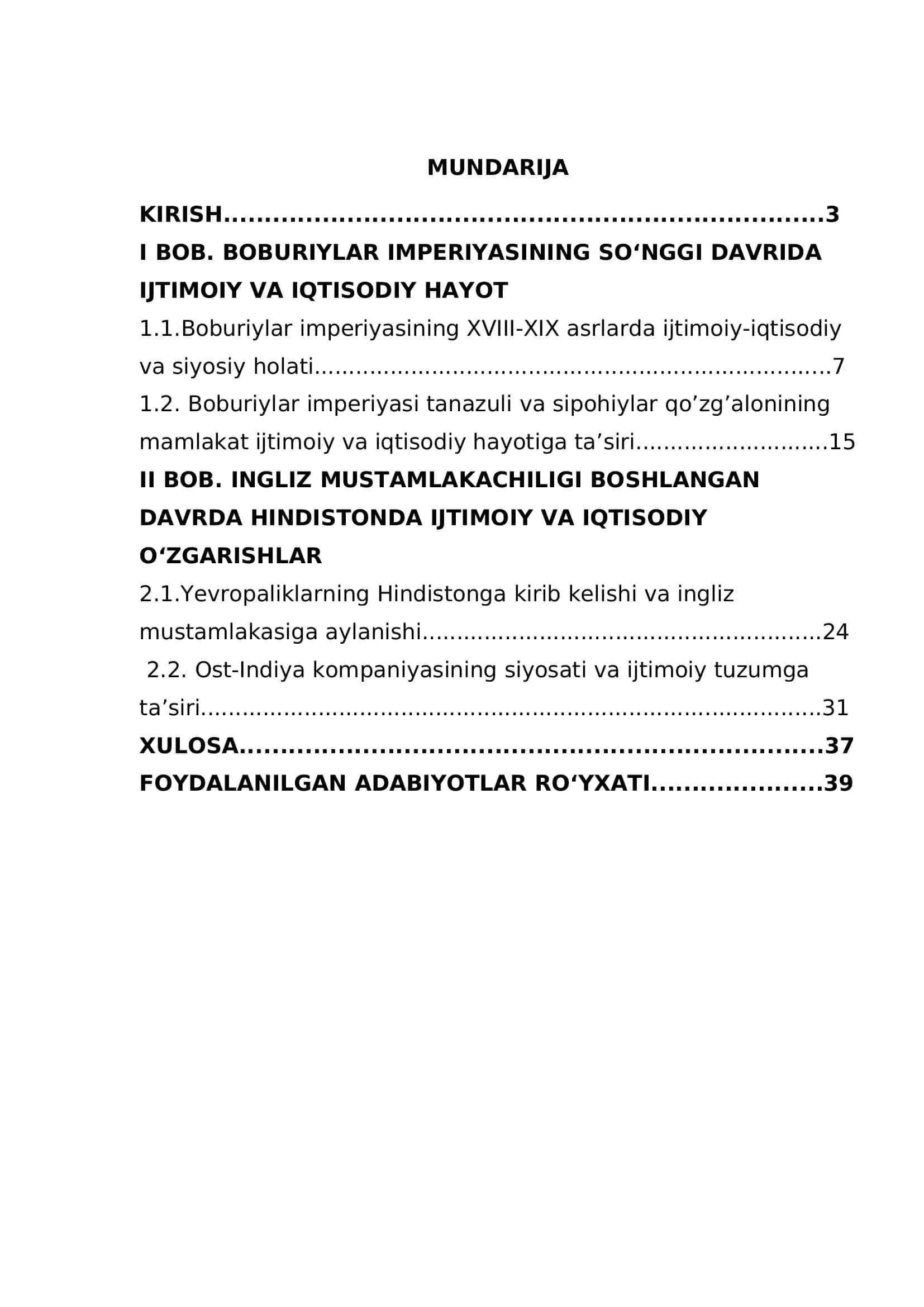HINDISTON XVIII-XIX ASRLARDA: IJTIMOIY VA IQTISODIY VAZIYAT 2