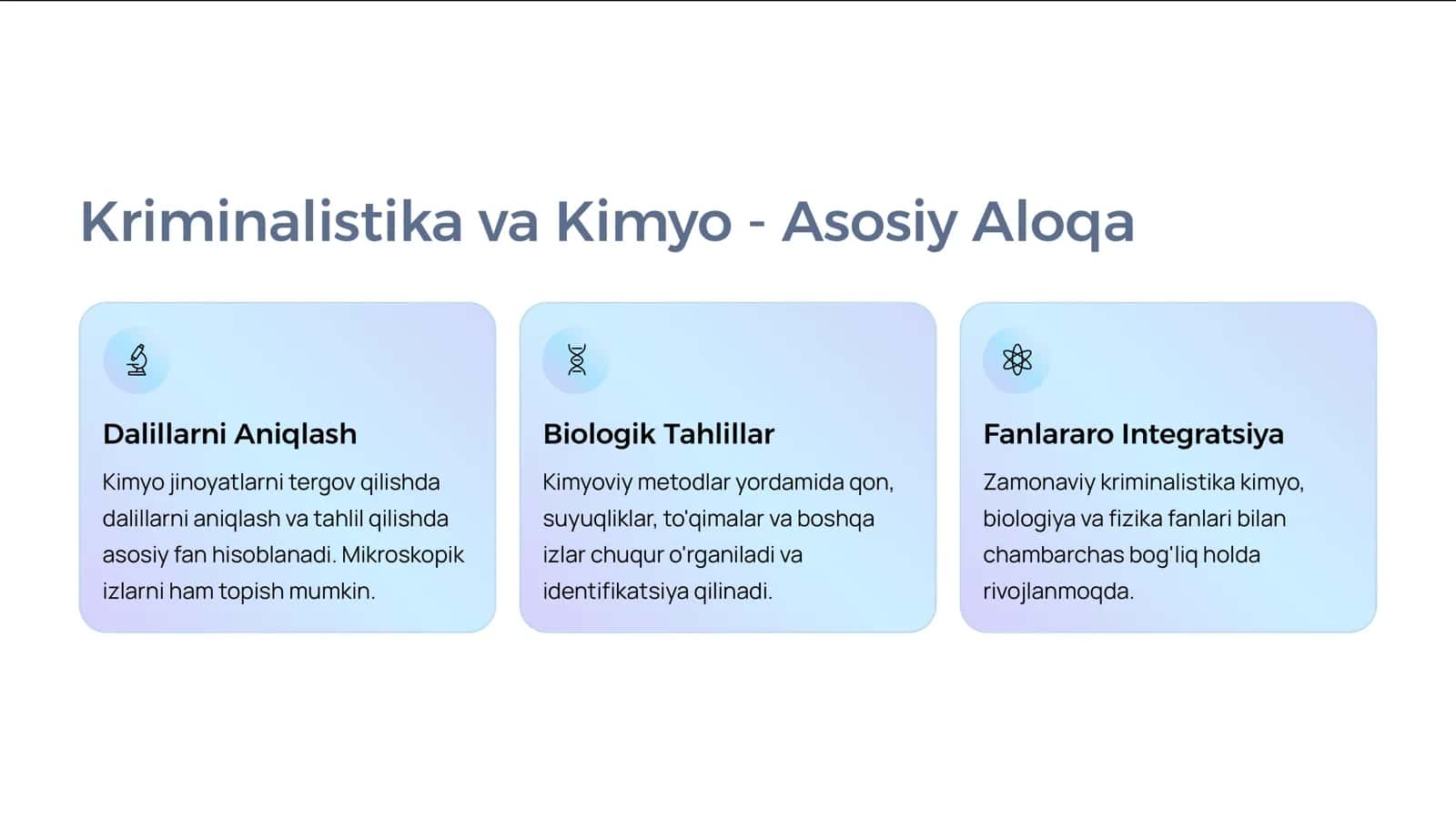 Kriminalistikada Kimyoning O'rni 2