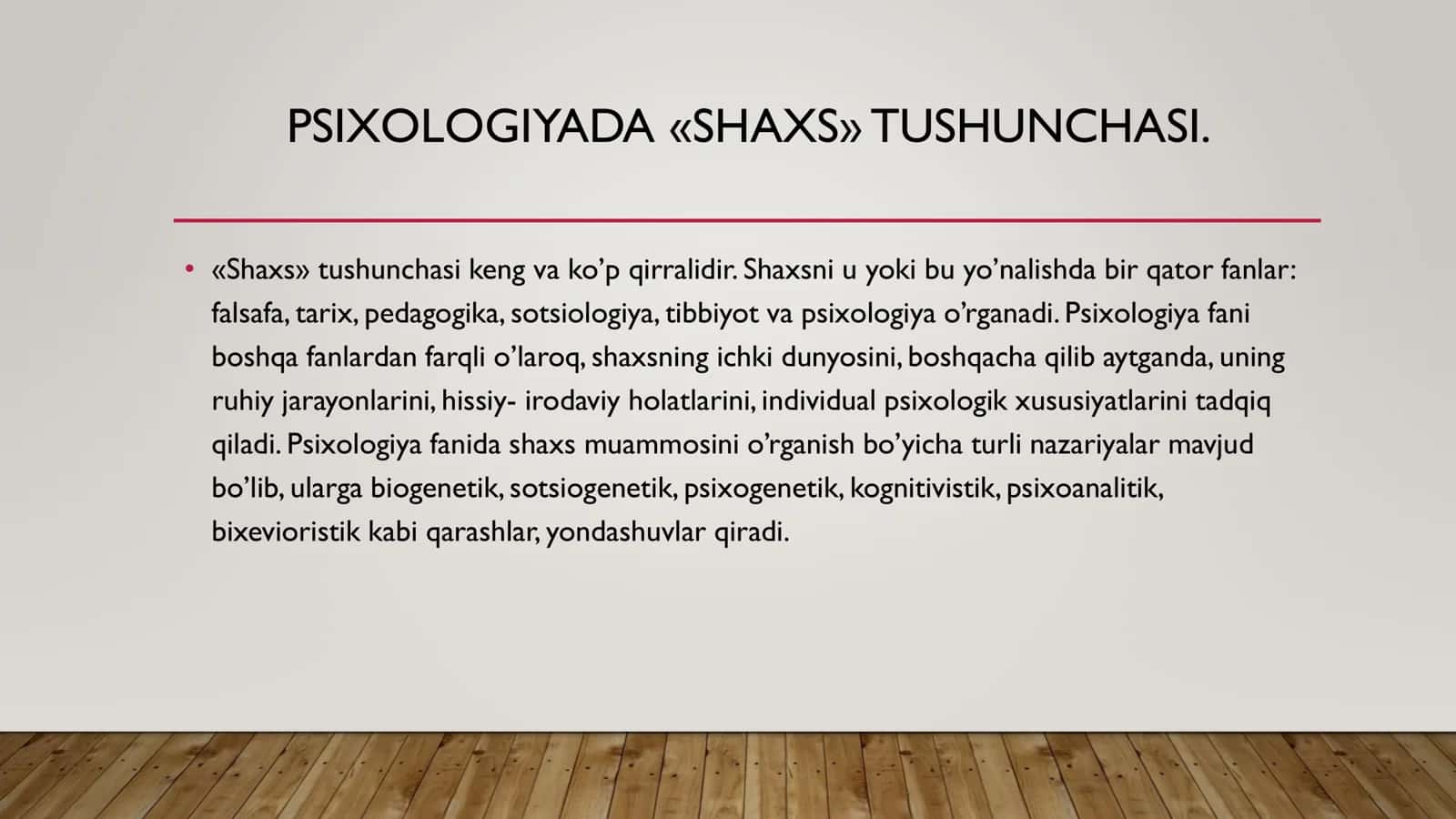 Shaxsiy psixologiyasi va Kasbiy shakllanishi 2