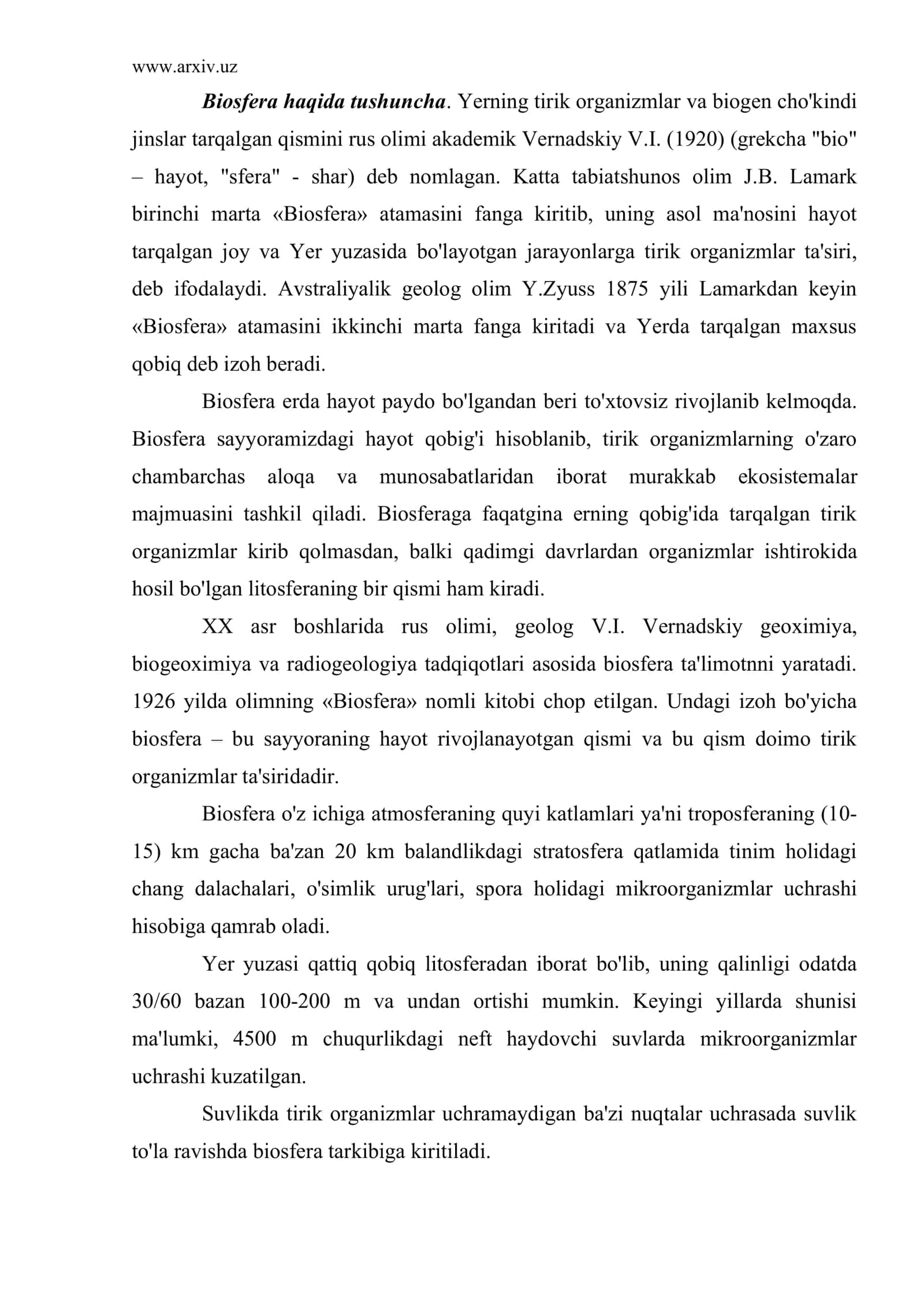 Biosfera haqida tushuncha 2