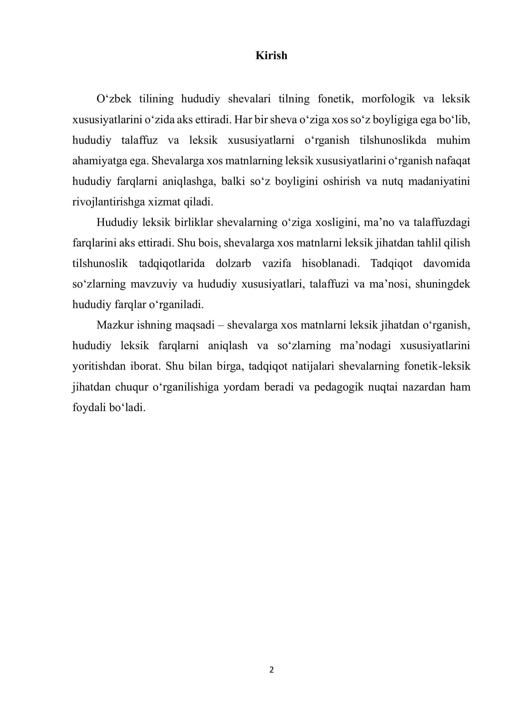 Shevalarga xos matnlarning leksik xususiyatlari 2