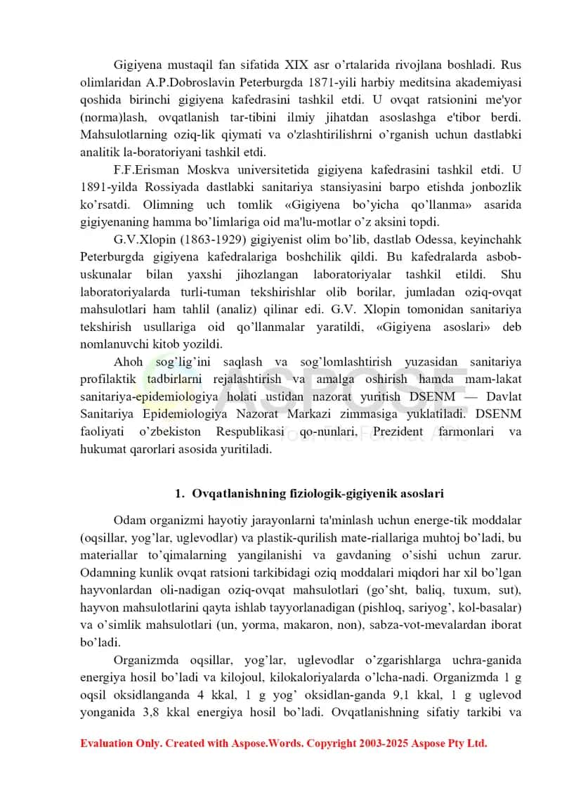 Ovqatlanish gigiyenasi 2