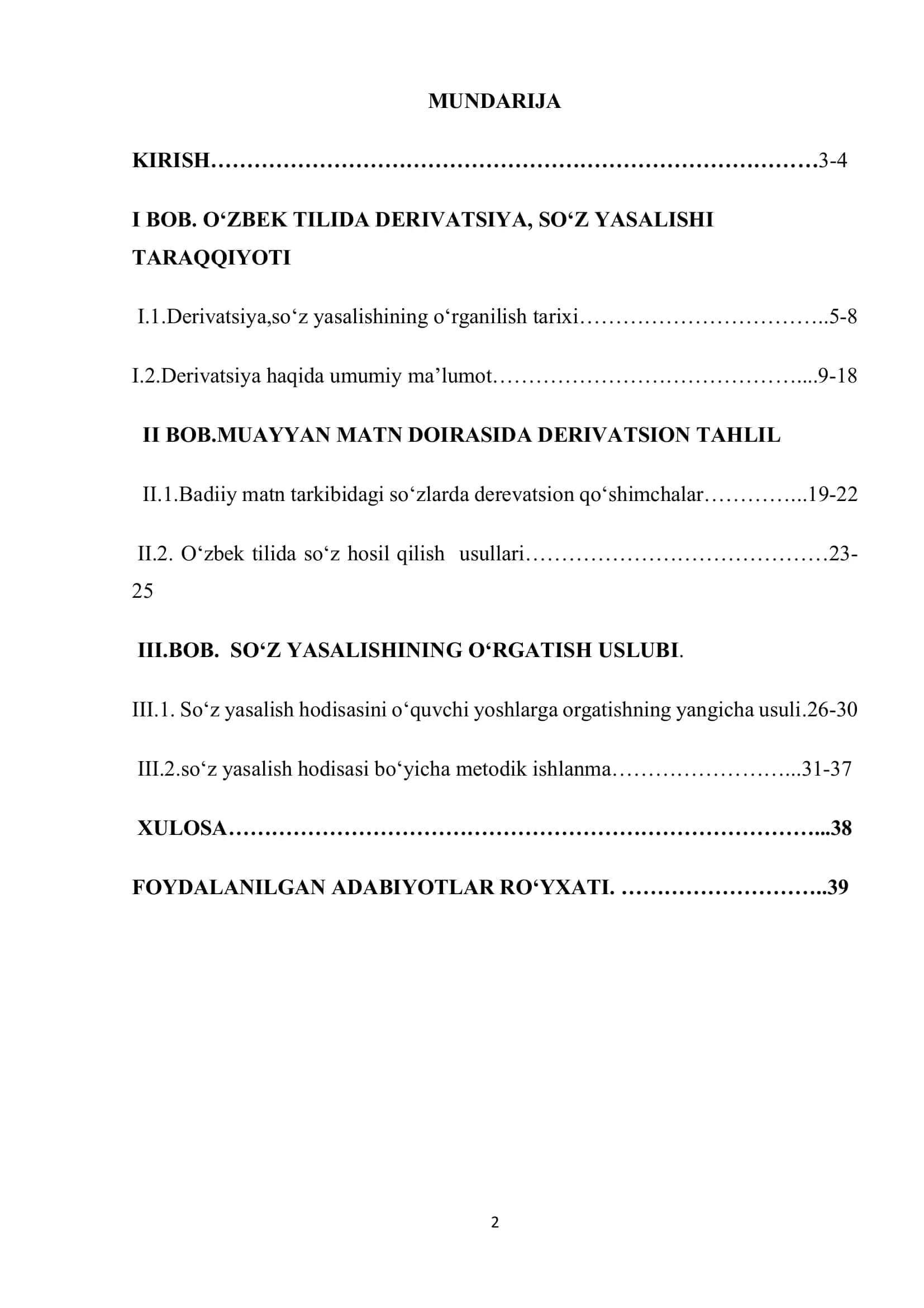 O‘ZBEK TILIDA DERIVATSIYA, SO‘Z YASALISHI TARAQQIYOTI 2