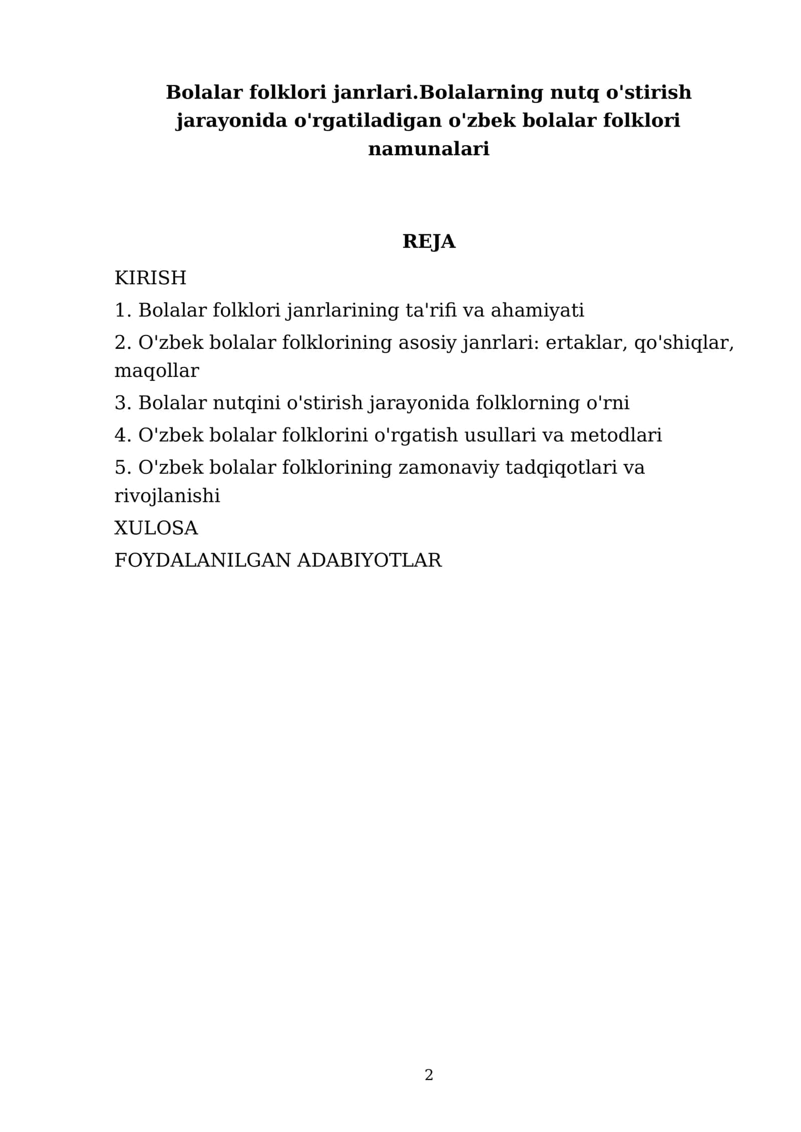 Bolalar folklori janrlari va namunalari 2
