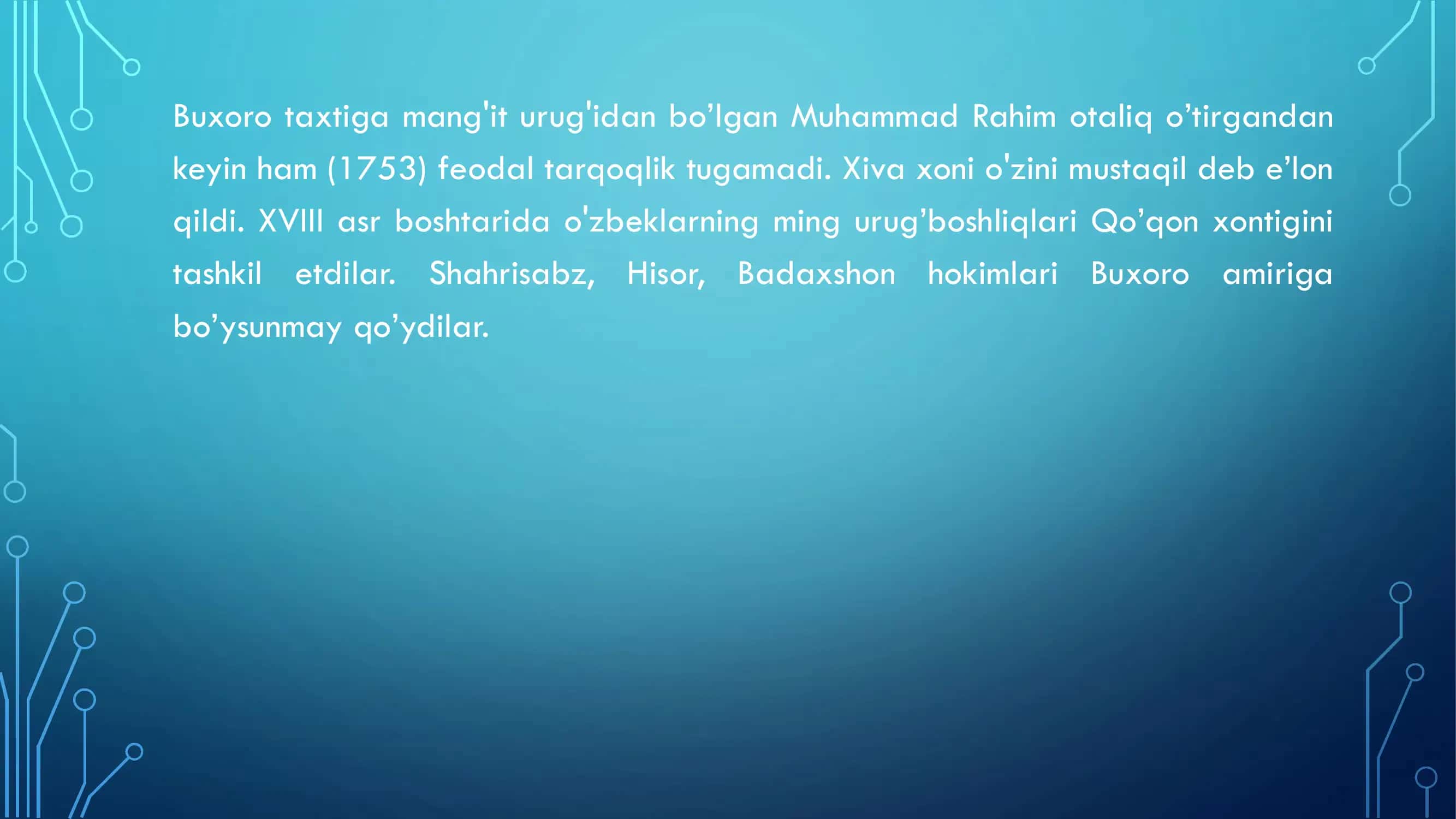 XVIII-XIX asr O'rta Osiyo davlatlarining tarixiy geografiyasi 2