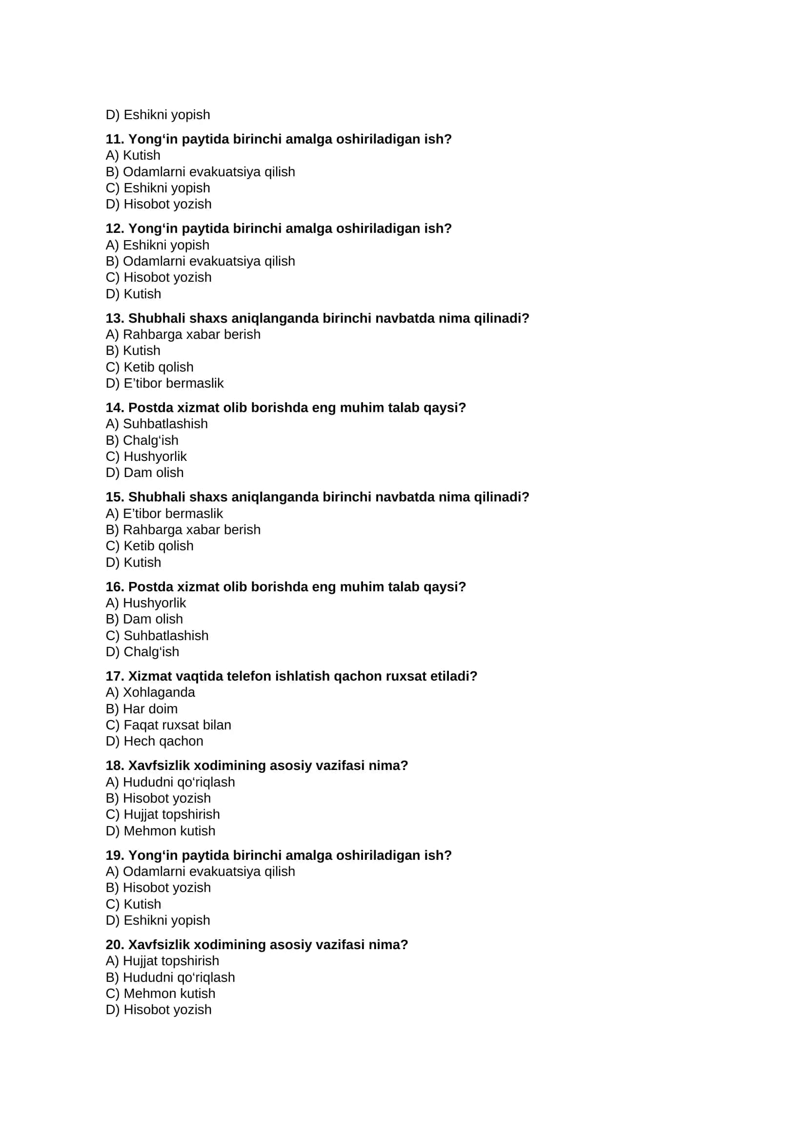 Argos test savollari 100 ta 2