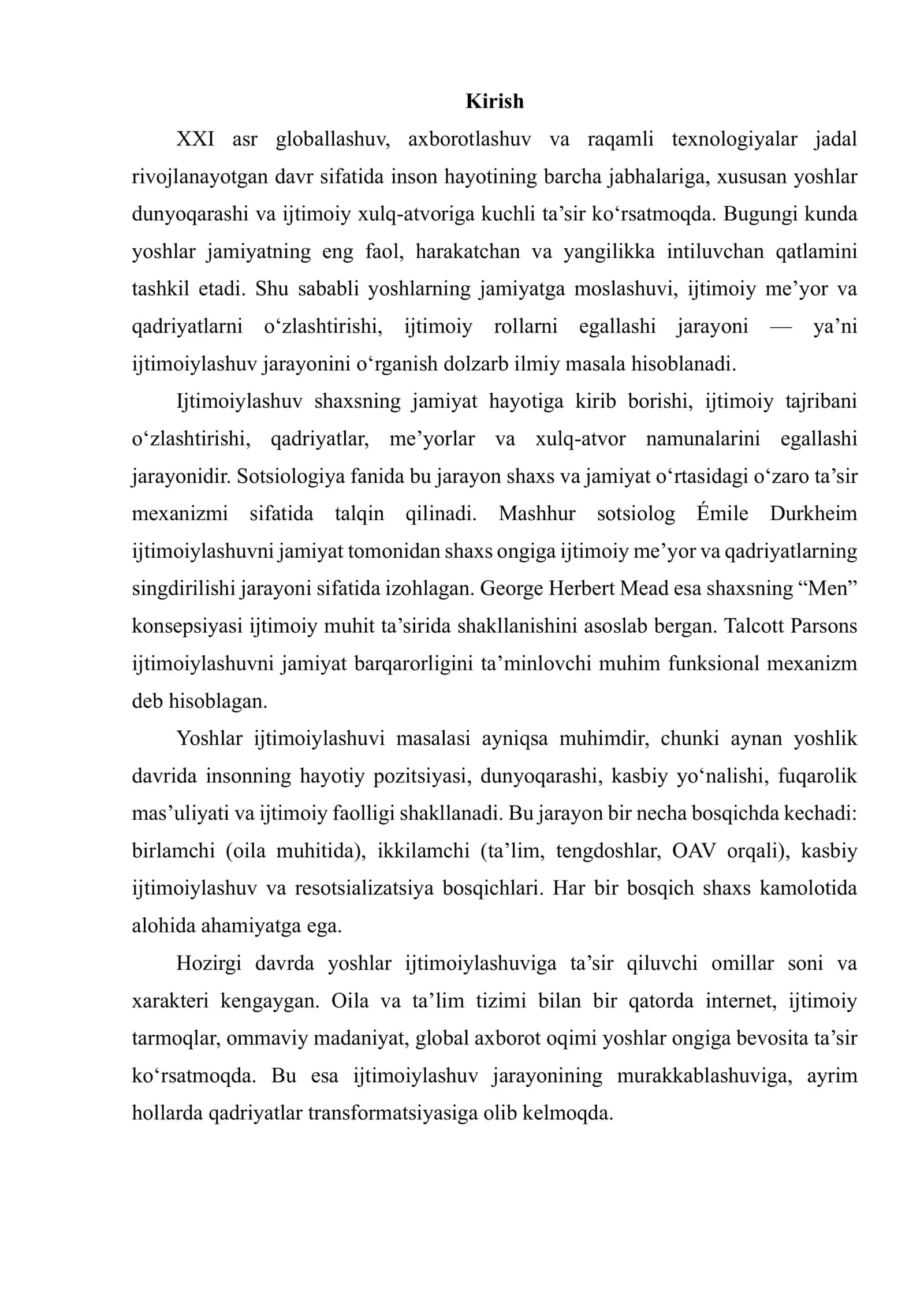 YOSHLAR IJTIMOIYLASHUV JARAYONI VA UNING BOSQICHLARI 2