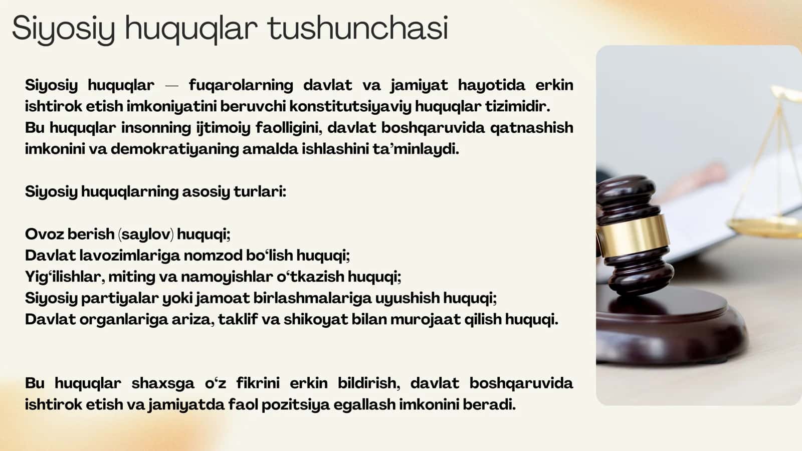 Siyosiy huquqlar tushunchasi 2