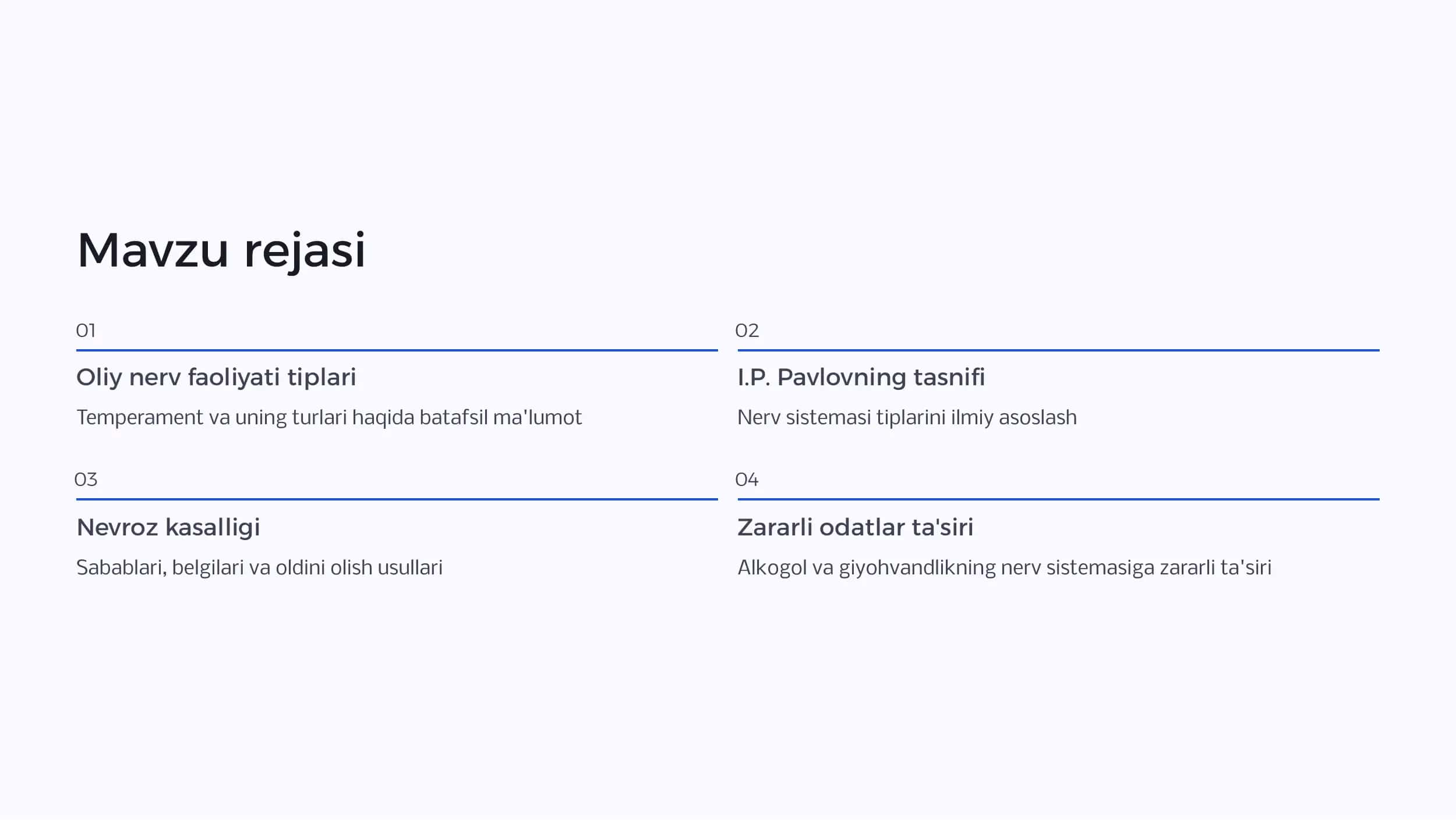 Nerv faoliyati tiplari va nerv sistemasi gigiyenasi 2