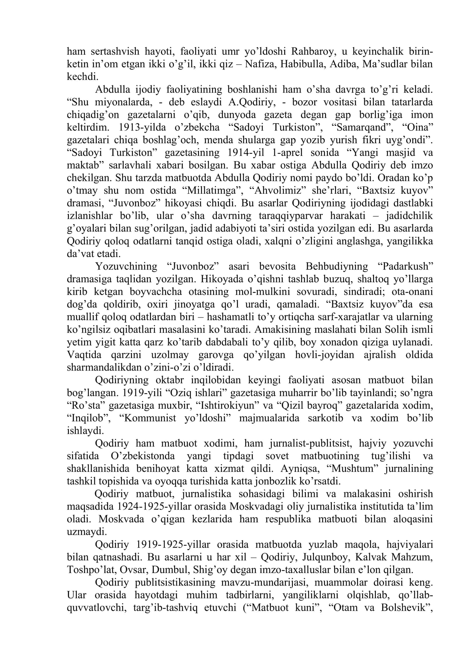 Abdulla Qodiriyning Hayoti va ijodi 2