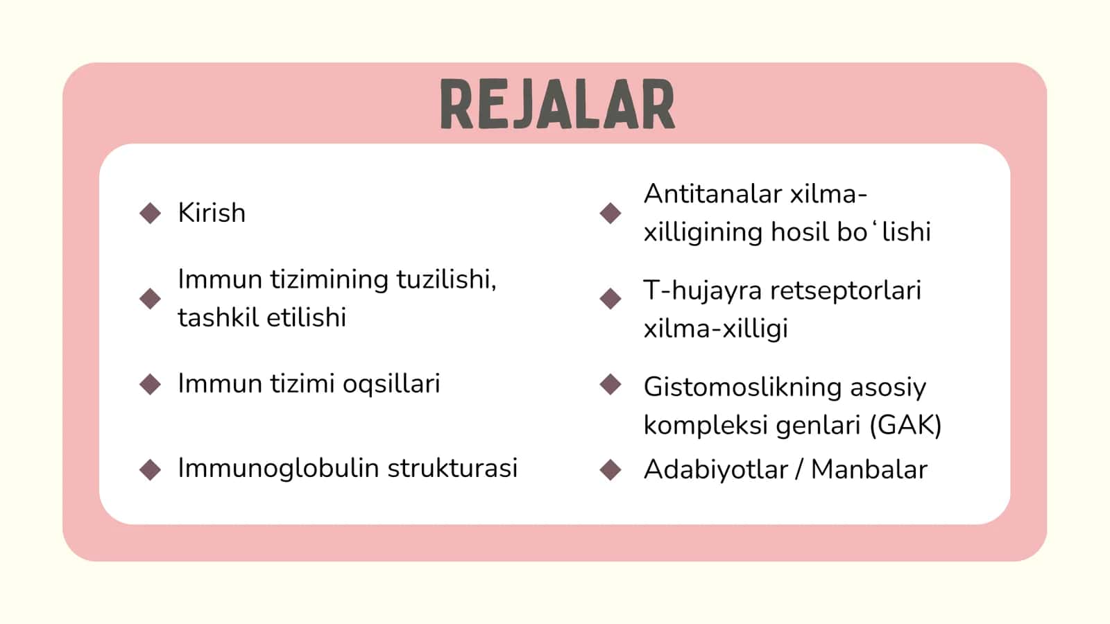 Immunogenetika asoslari, immunoglobulin tuzilishi va t hujayralar 2