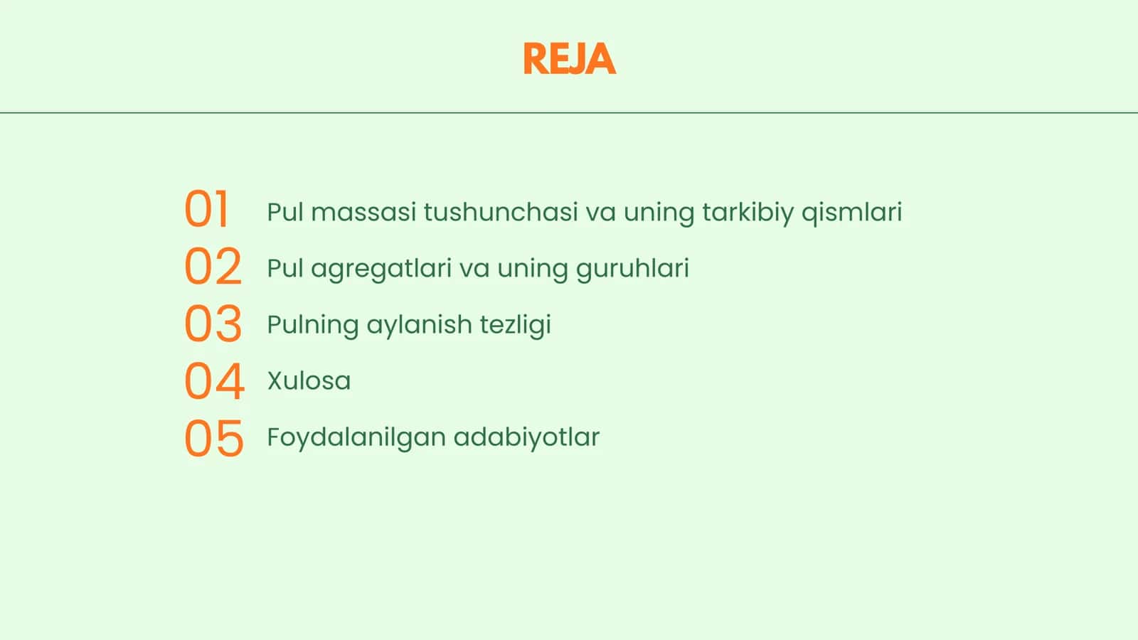 Pul massasi va pul agregatlari 2