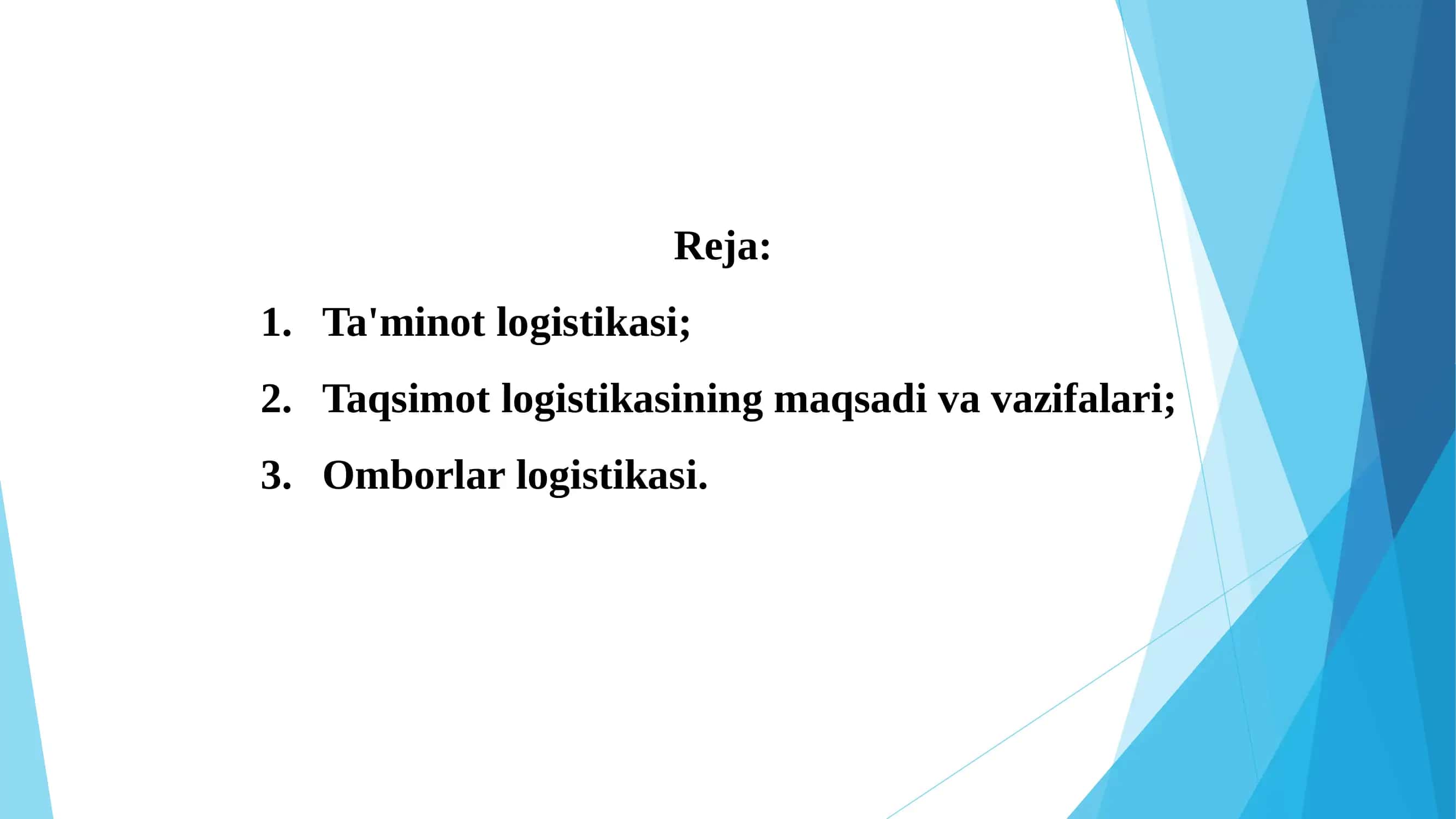 Ta'minot, Taqsimot va Omborlar Logistikasi 2