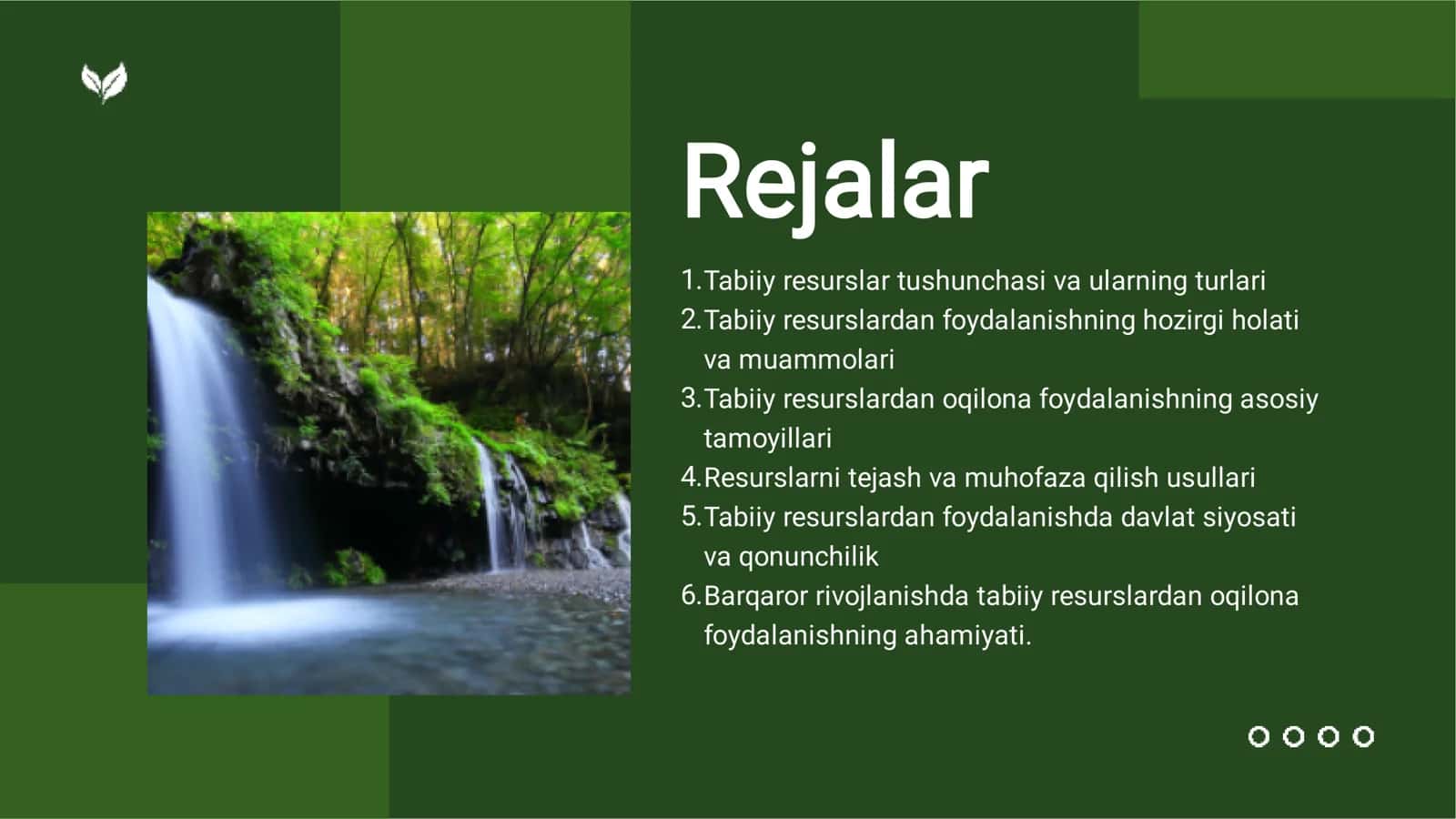 TABIIY RESURSLARDAN OQILONA FOYDALANISH ASOSLARI 2