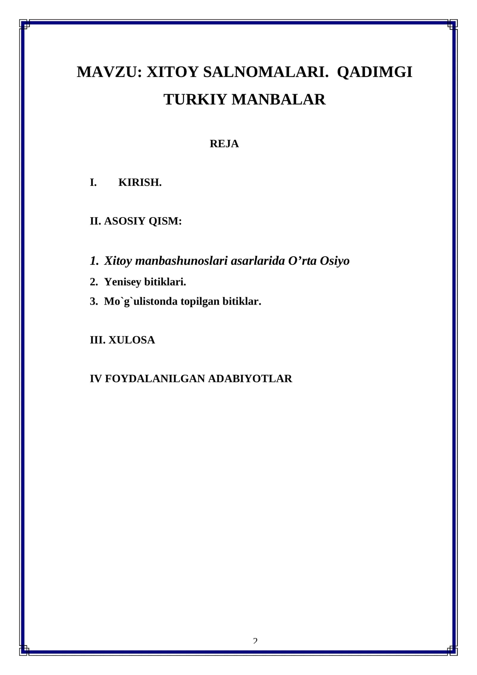 XITOY SALNOMALARI. QADIMGI TURKIY MANBALAR 2