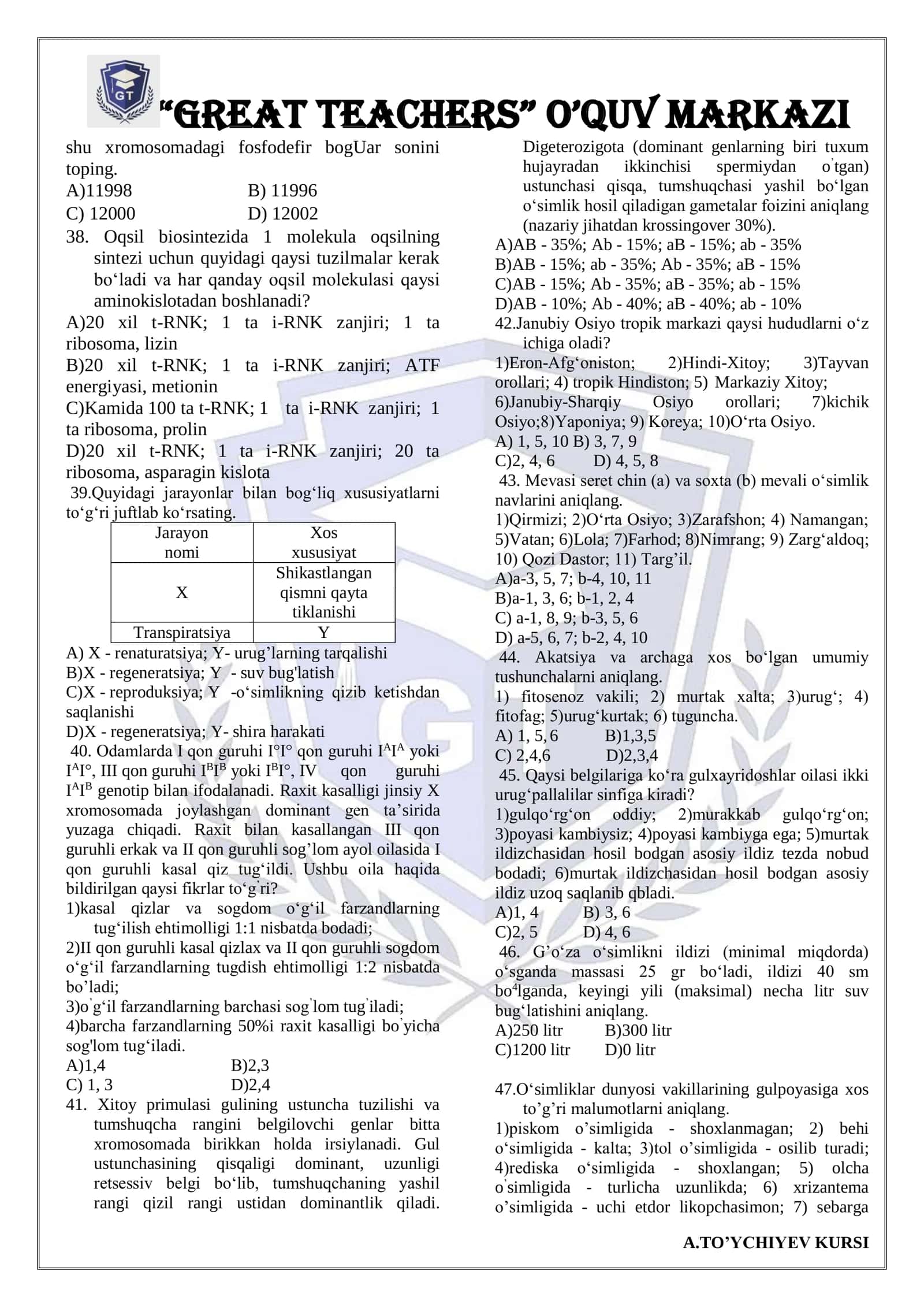 Biologiya Blok test 29.05.2022 2