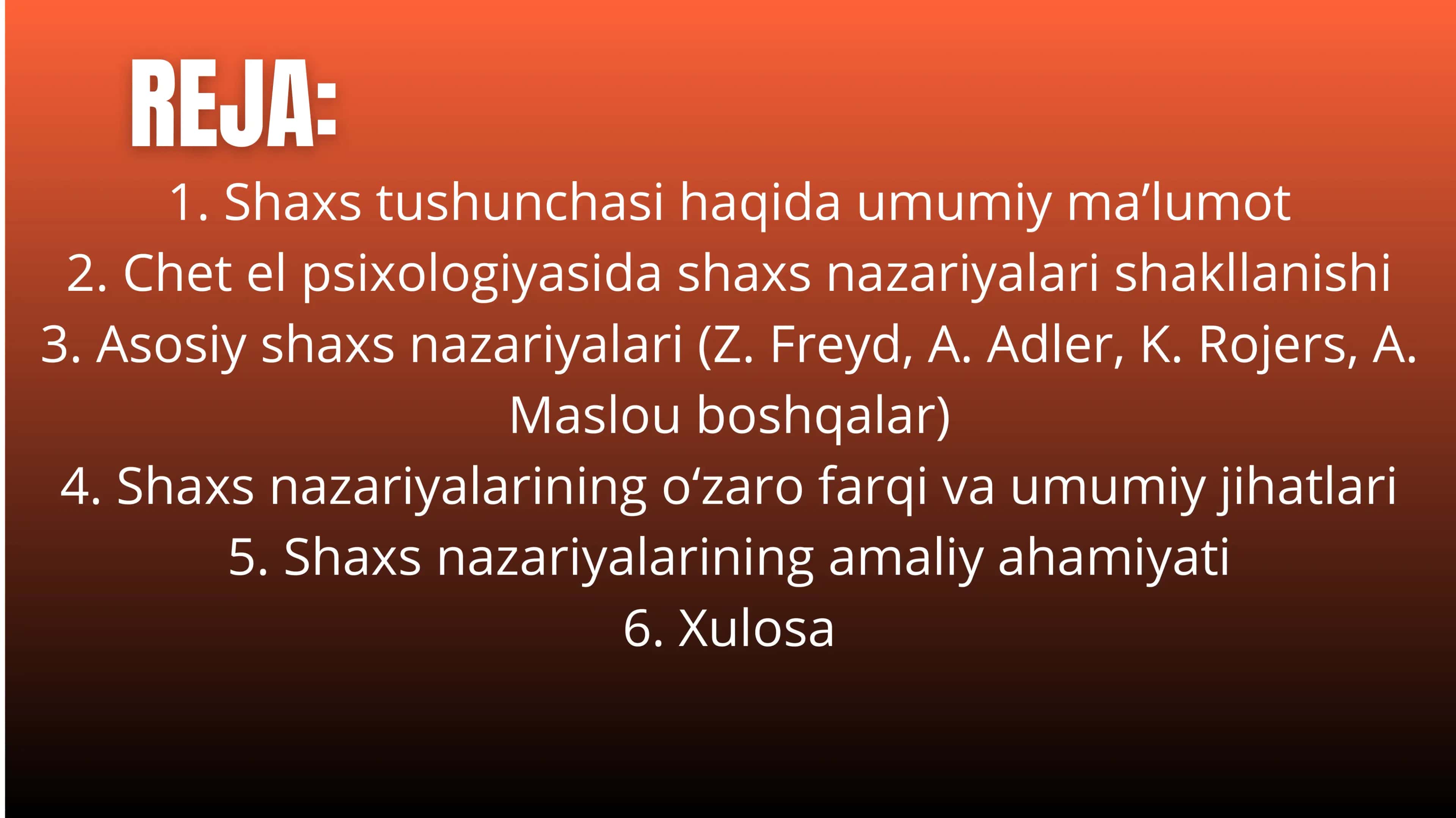 Chet el psixologiyasida shaxs nazariyasi 2