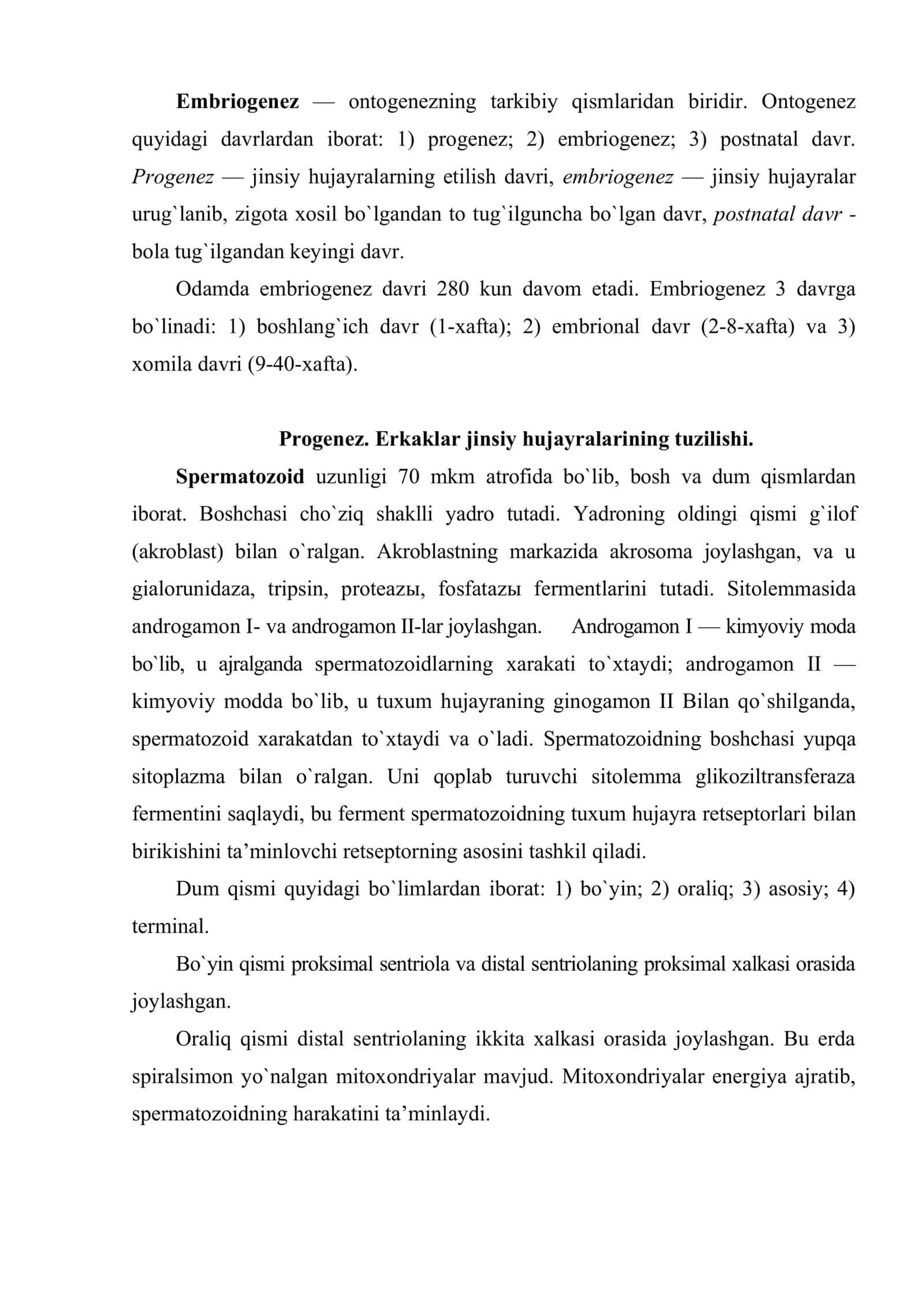 Embrional taraqqiyot 2