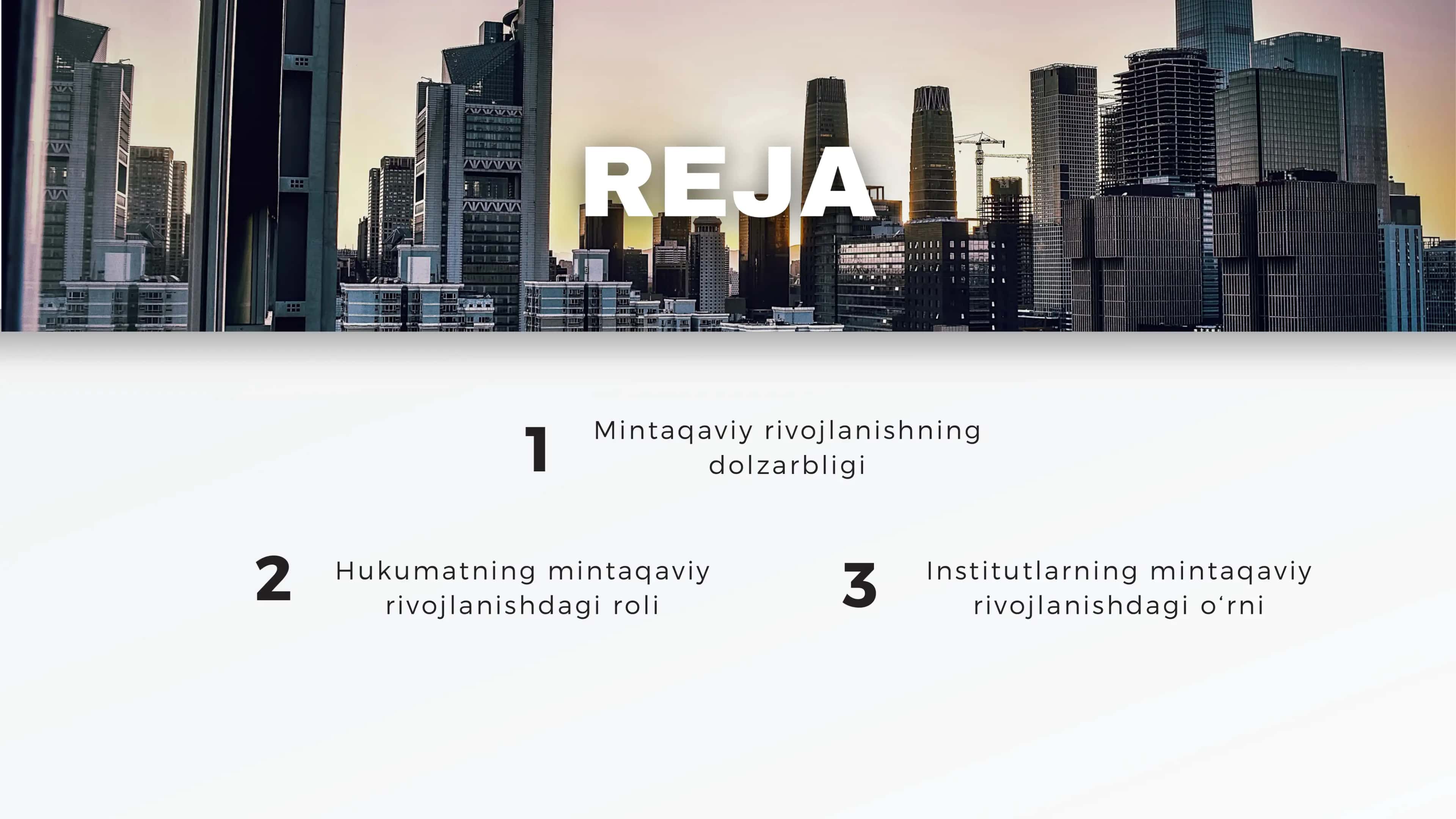 Hukumat va institutlarning mintaqaviy rivojlanishdagi roli 2