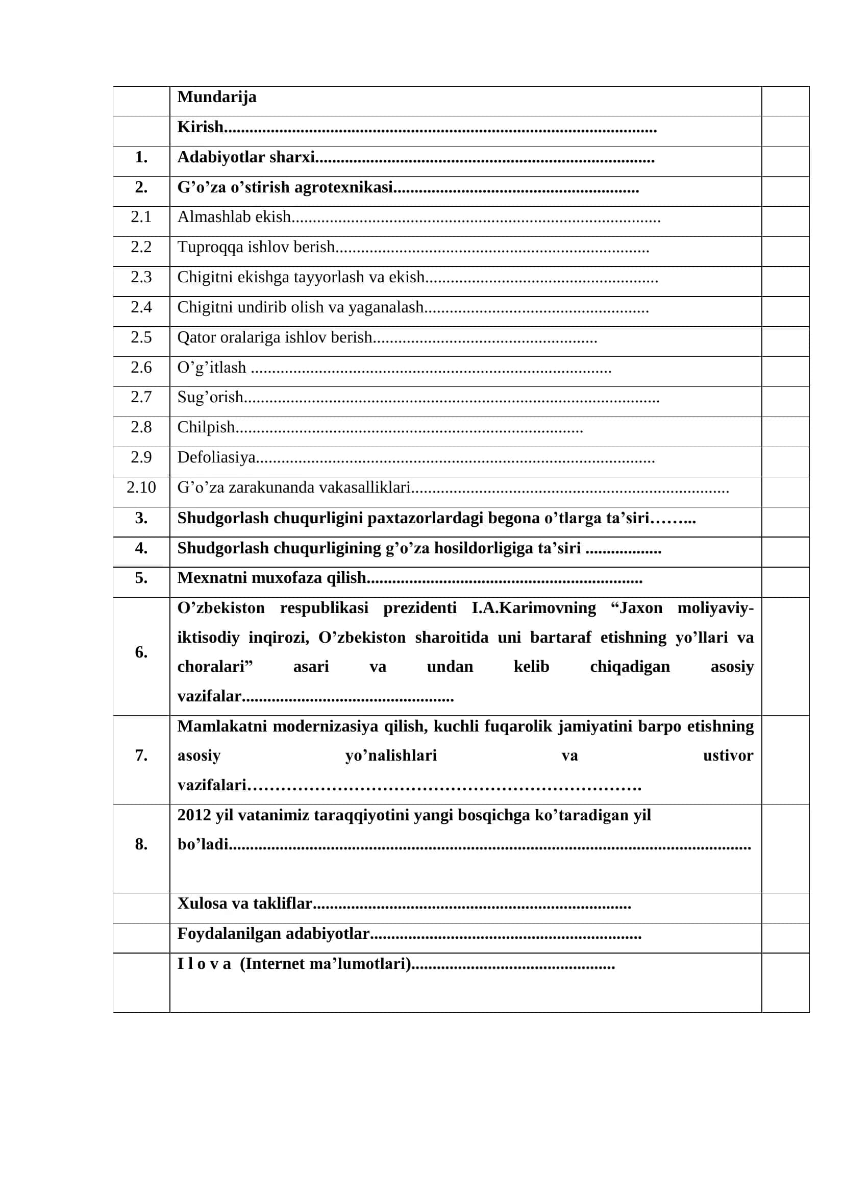 Agronomiya ta’lim yo’nalishi bakalavriat bitiruvchisi 2
