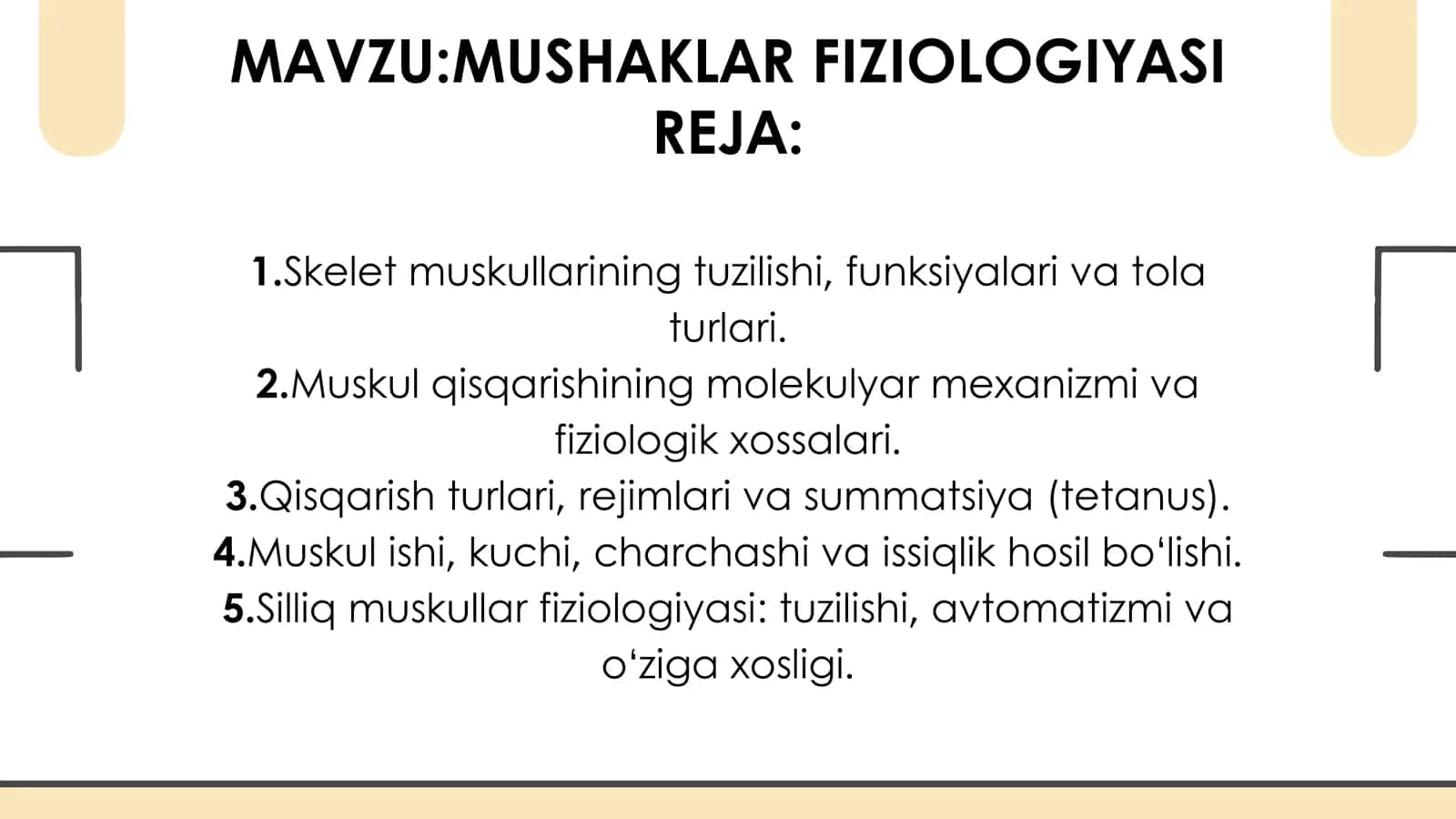 MAVZU:MUSHAKLAR FIZIOLOGIYASI 2