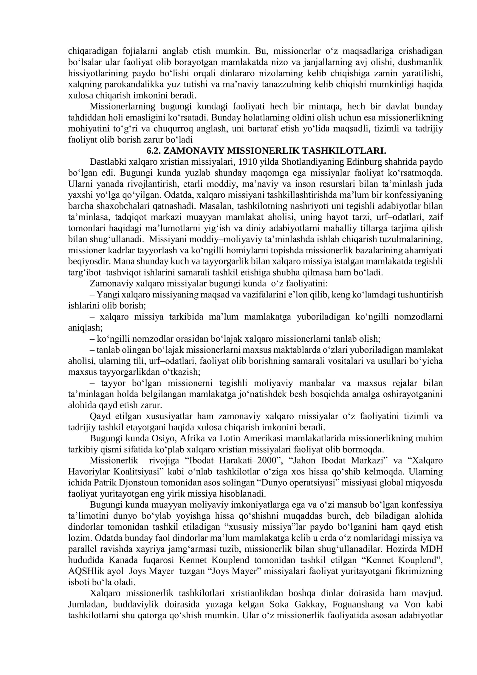 MISSIONERLIK VA PROZELITIZM: TARIX VA BUGUN 2